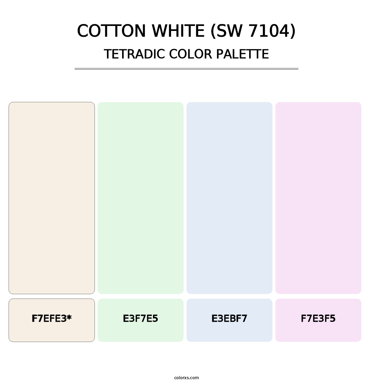 Cotton White (SW 7104) - Tetradic Color Palette