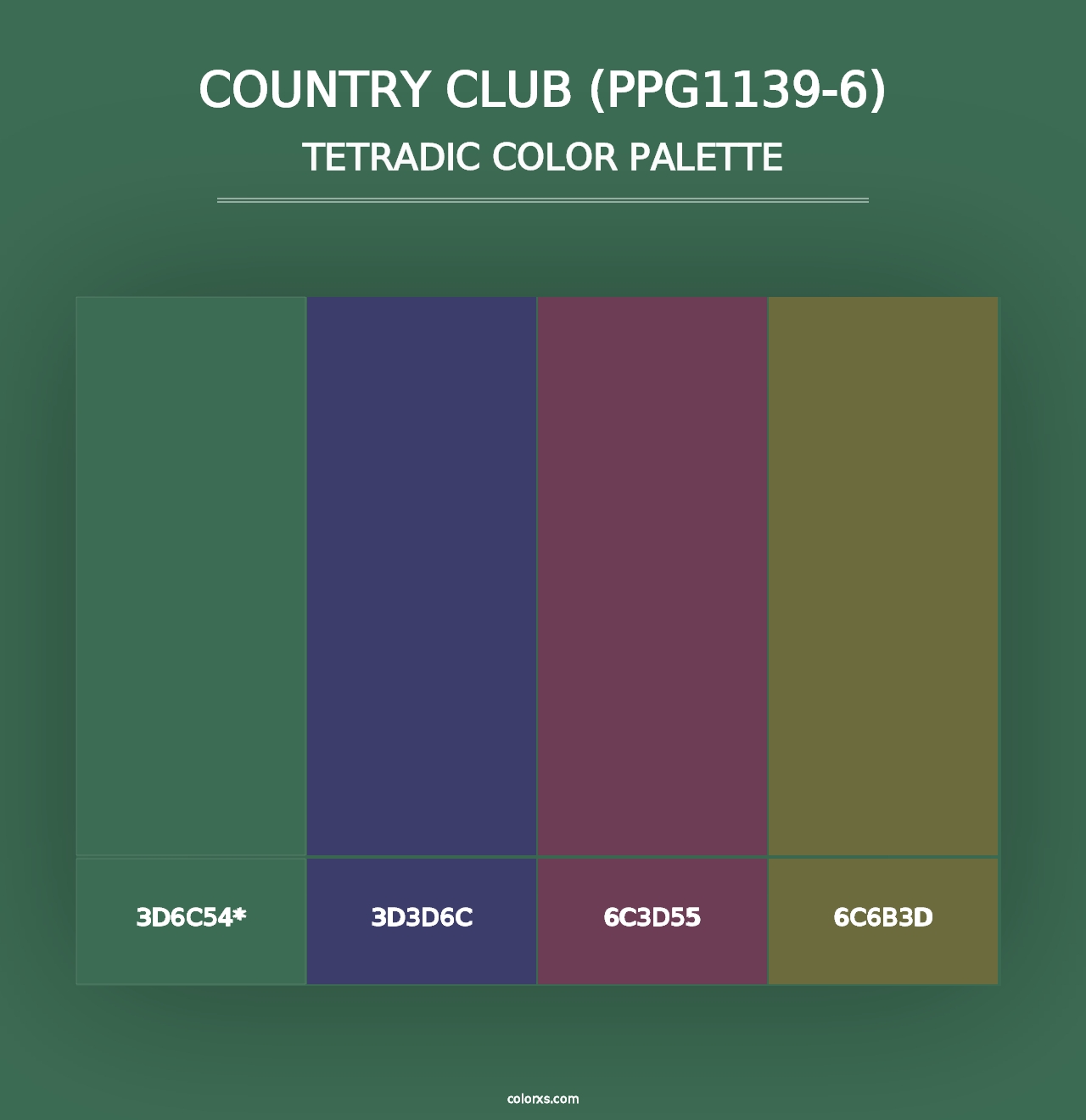 Country Club (PPG1139-6) - Tetradic Color Palette