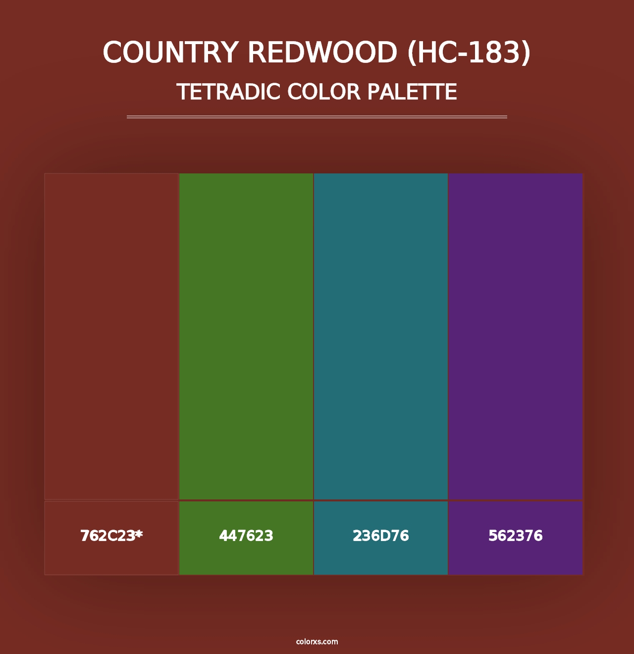 Country Redwood (HC-183) - Tetradic Color Palette