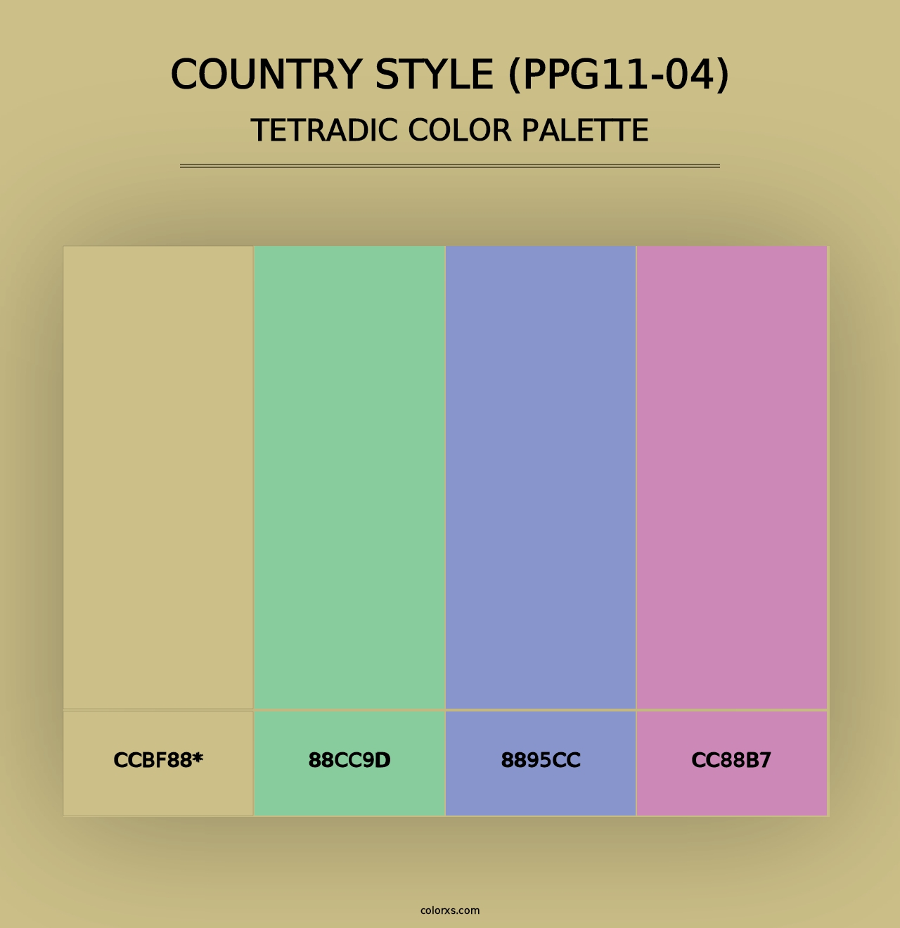 Country Style (PPG11-04) - Tetradic Color Palette