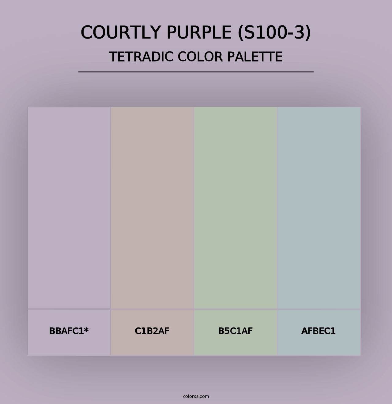 Courtly Purple (S100-3) - Tetradic Color Palette