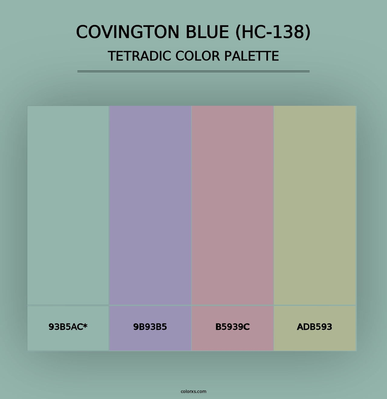 Covington Blue (HC-138) - Tetradic Color Palette