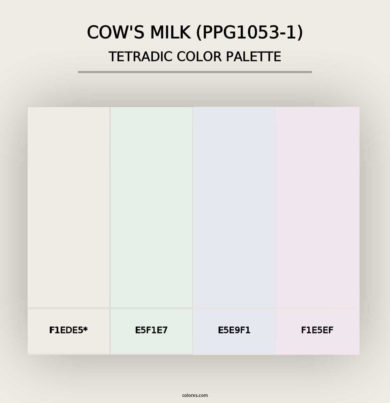 Cow's Milk (PPG1053-1) - Tetradic Color Palette