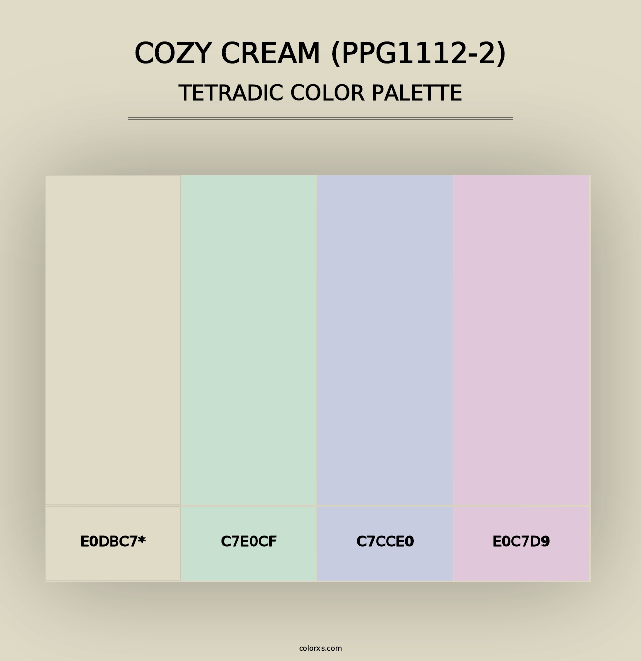 Cozy Cream (PPG1112-2) - Tetradic Color Palette