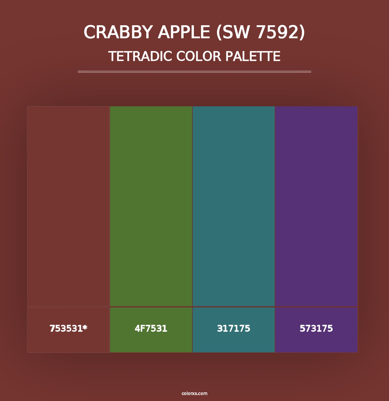 Crabby Apple (SW 7592) - Tetradic Color Palette