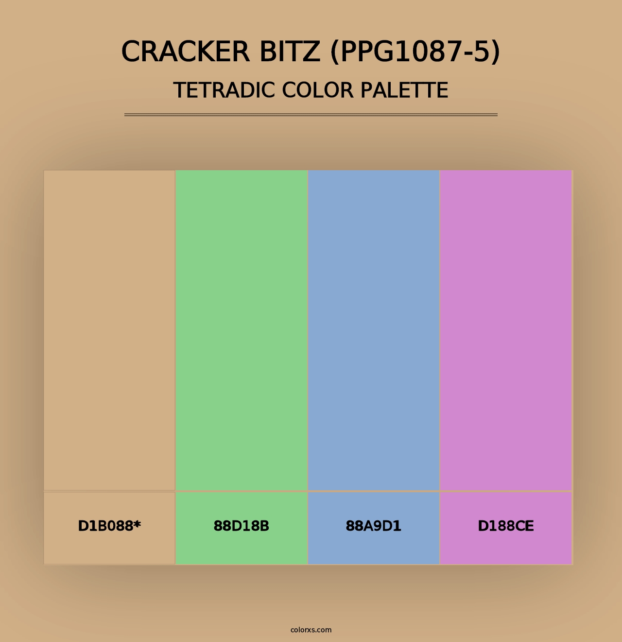 Cracker Bitz (PPG1087-5) - Tetradic Color Palette