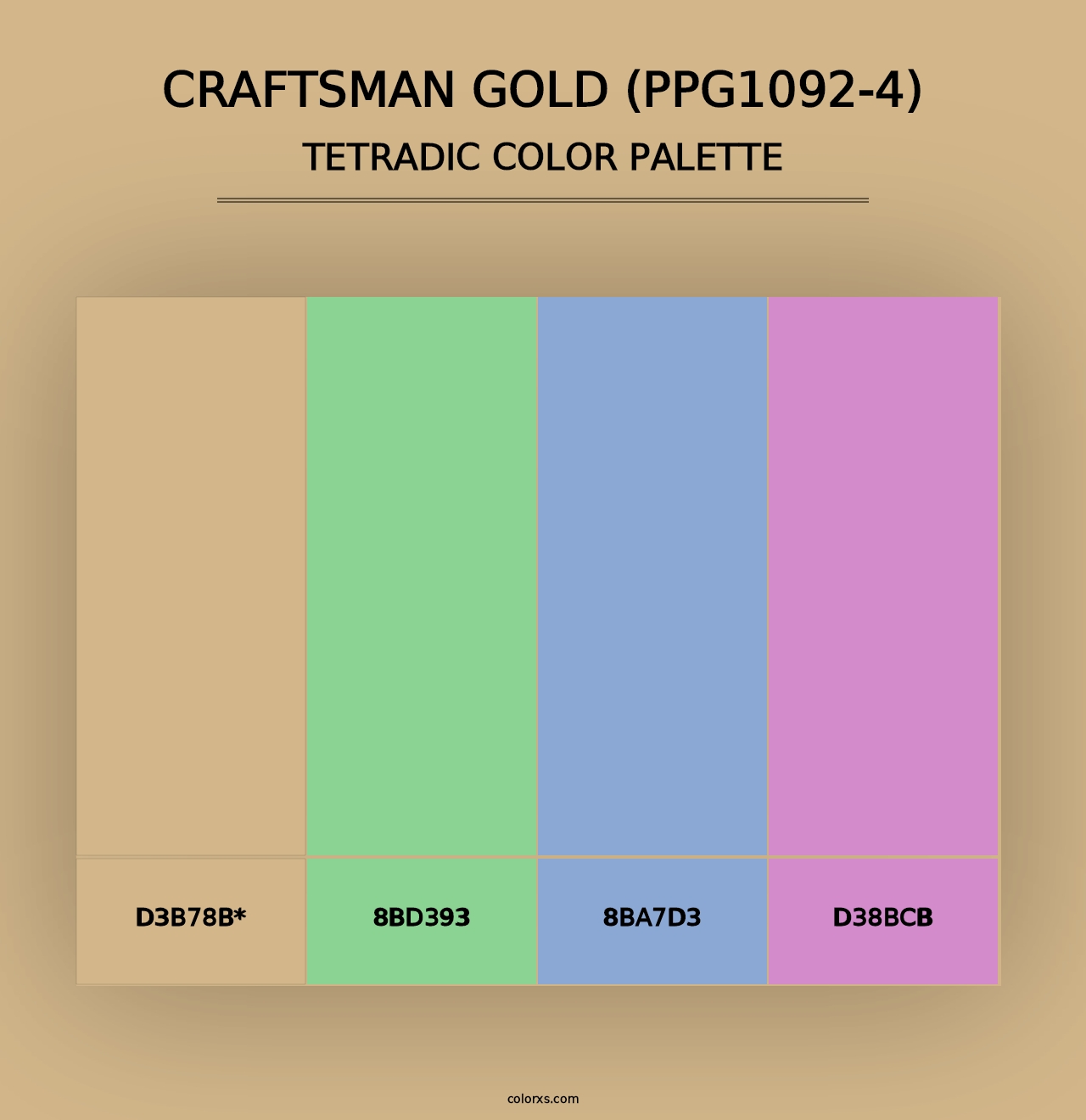 Craftsman Gold (PPG1092-4) - Tetradic Color Palette