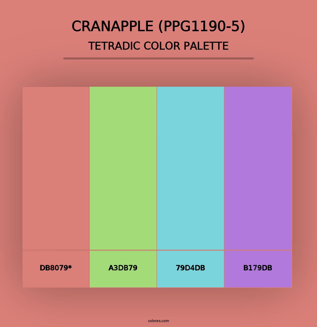 Cranapple (PPG1190-5) - Tetradic Color Palette