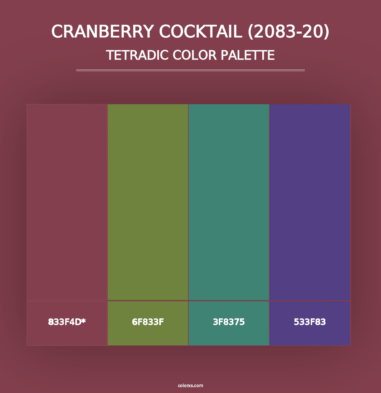 Cranberry Cocktail (2083-20) - Tetradic Color Palette