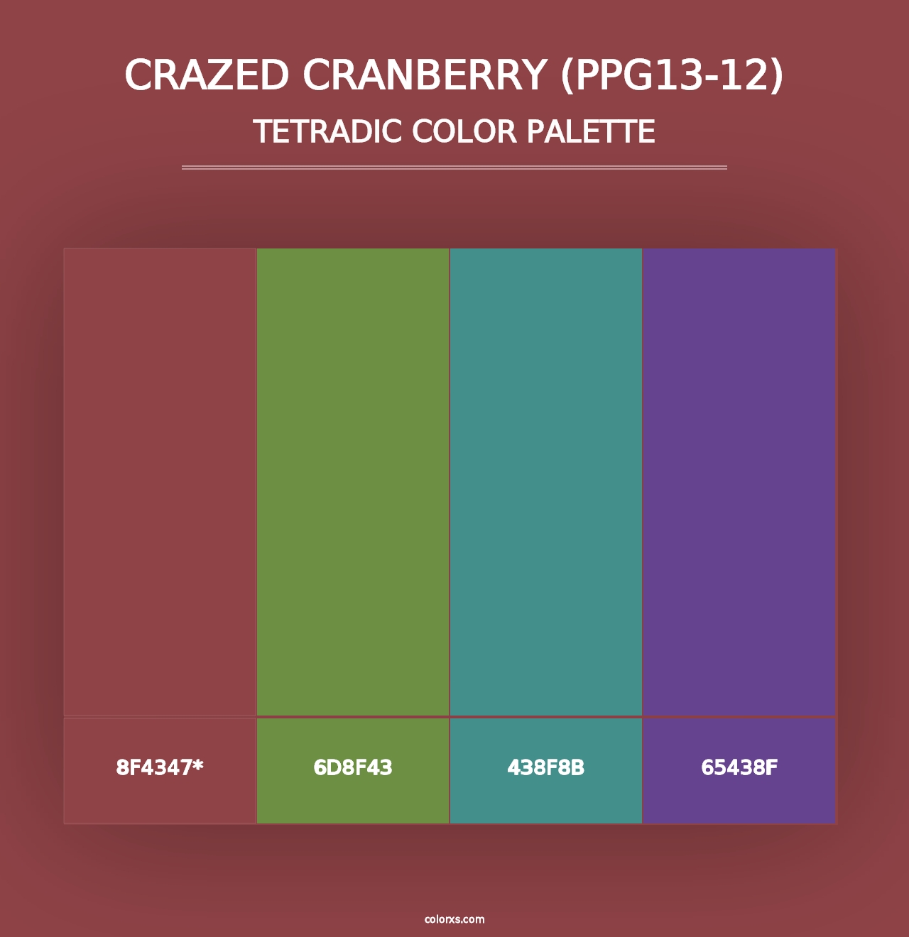 Crazed Cranberry (PPG13-12) - Tetradic Color Palette