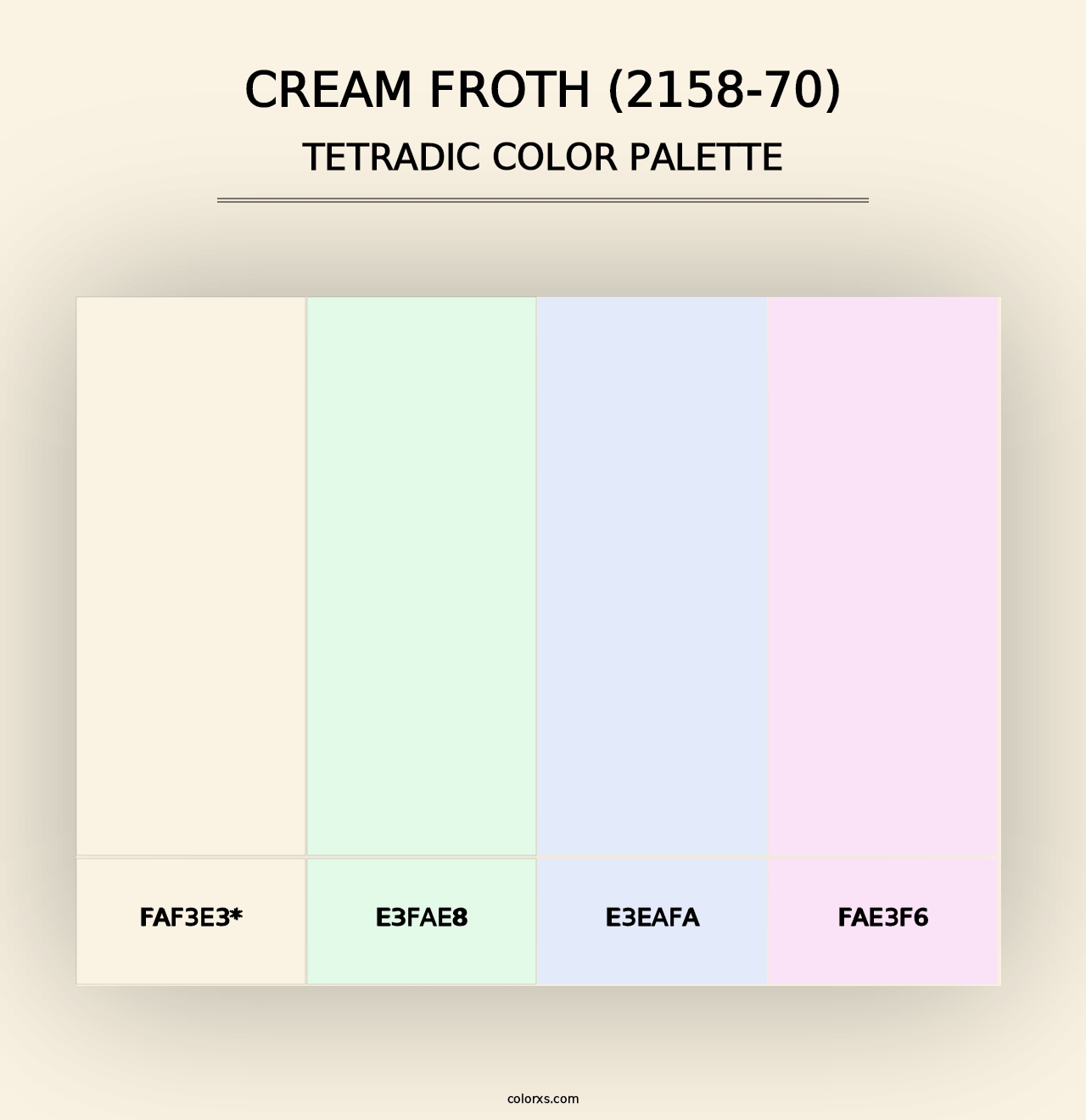 Cream Froth (2158-70) - Tetradic Color Palette