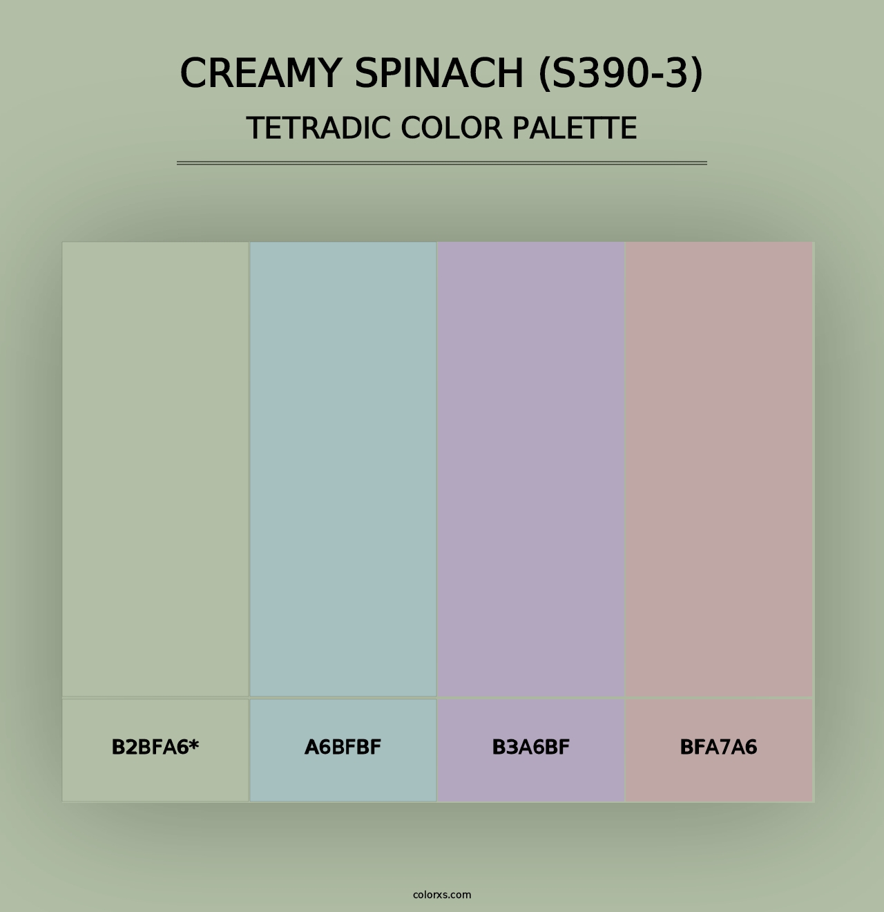 Creamy Spinach (S390-3) - Tetradic Color Palette