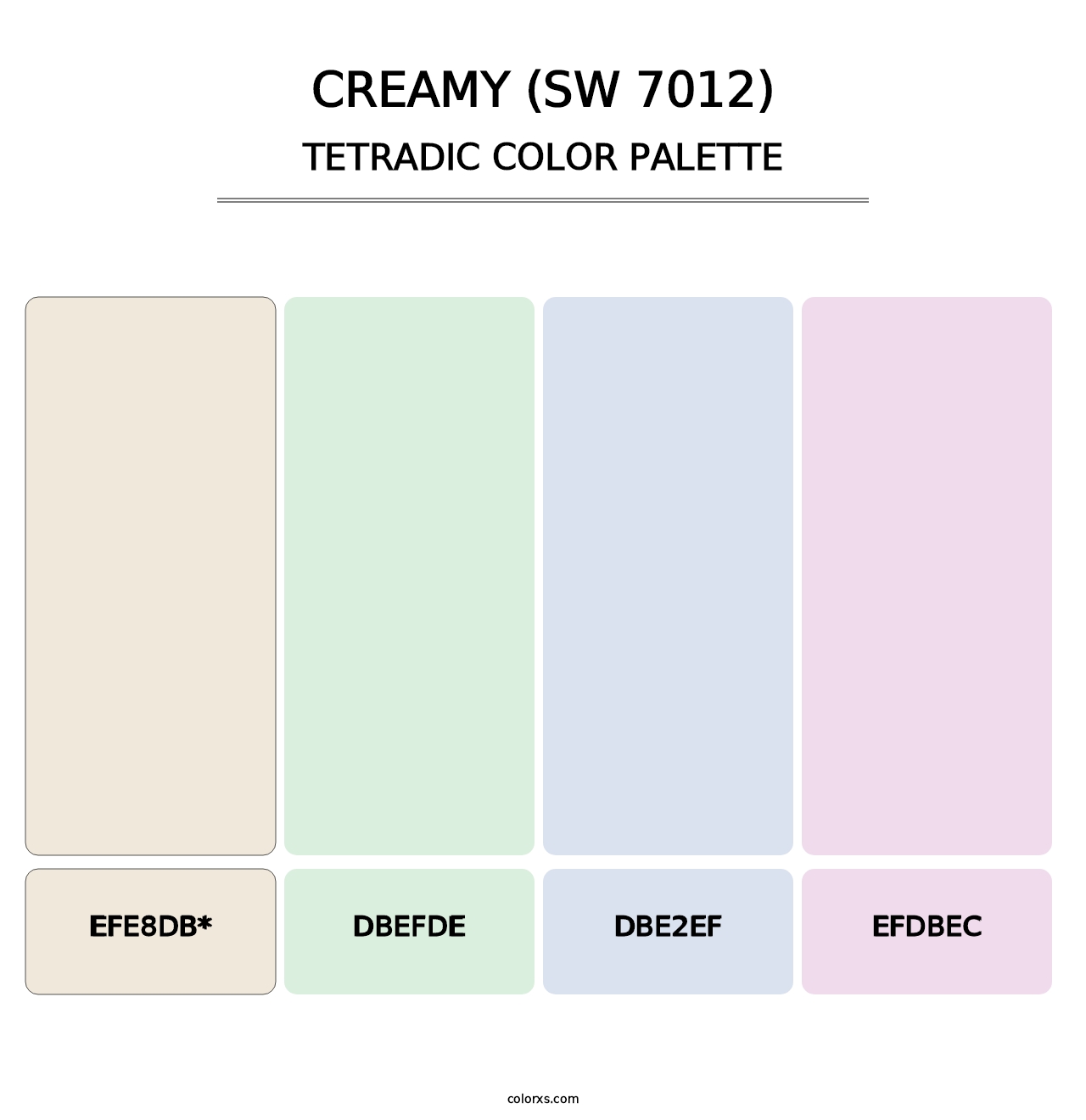 Creamy (SW 7012) - Tetradic Color Palette