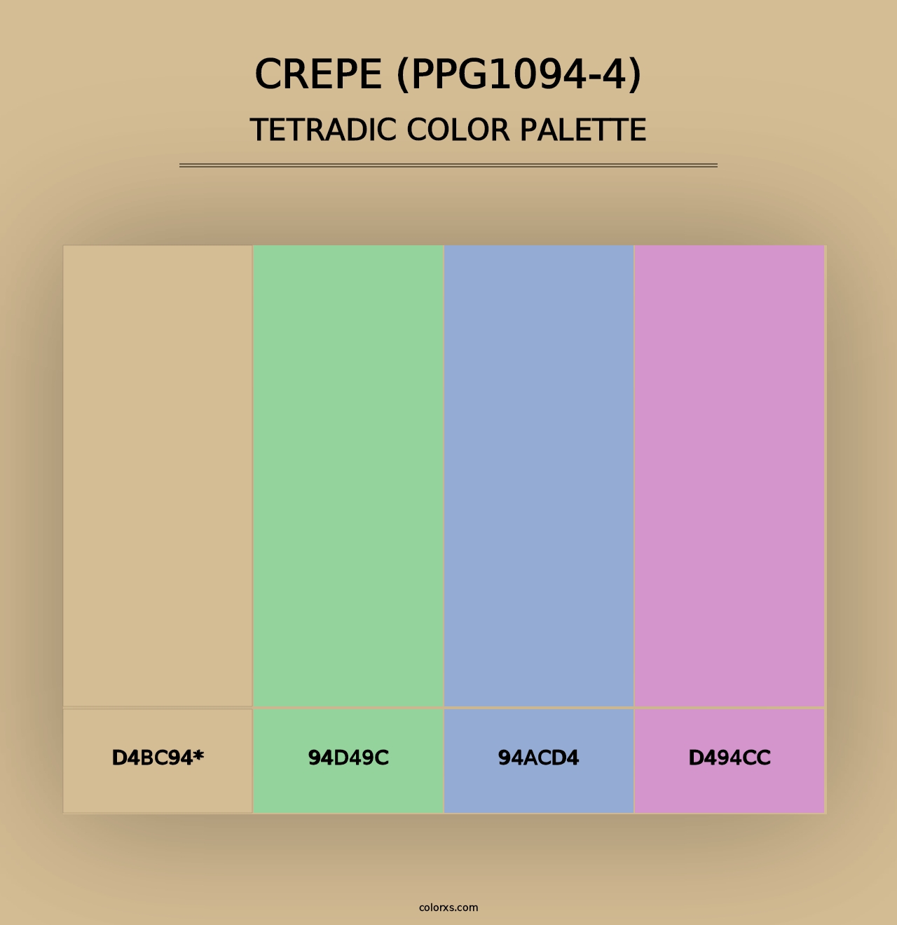 Crepe (PPG1094-4) - Tetradic Color Palette