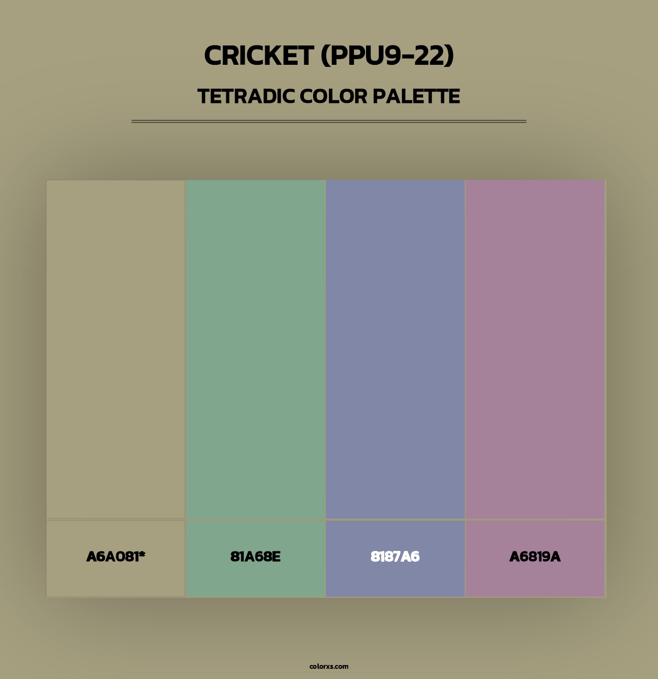 Cricket (PPU9-22) - Tetradic Color Palette