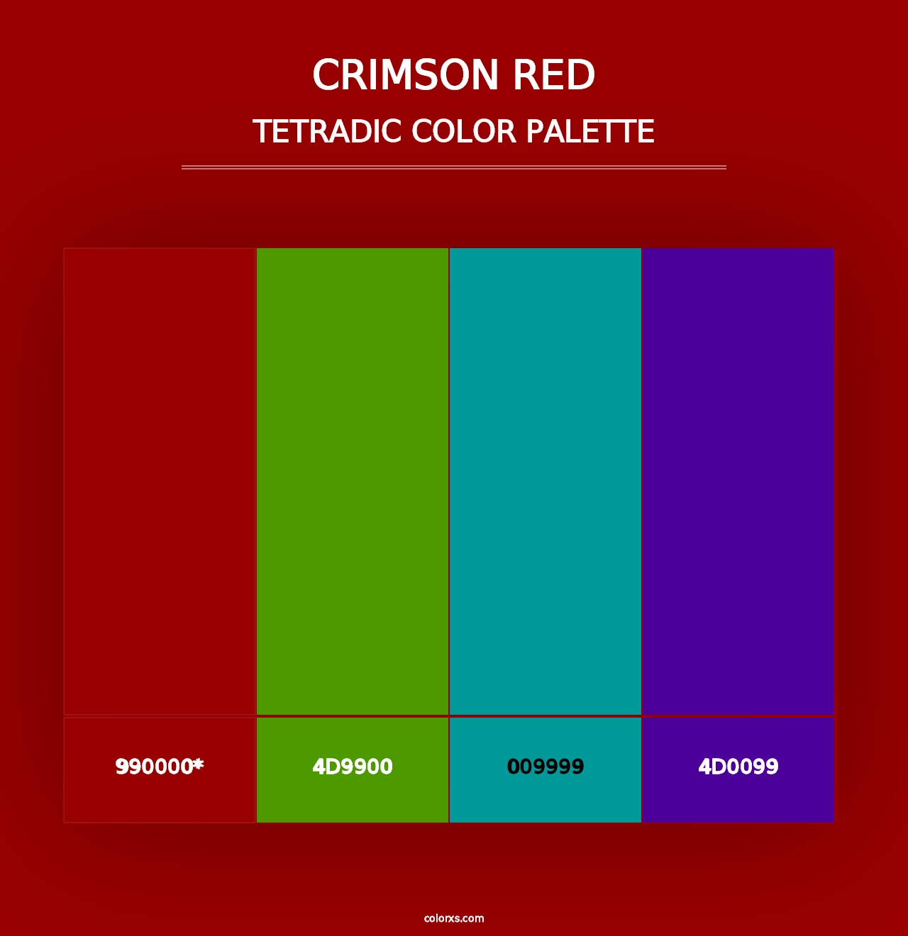 Crimson Red - Tetradic Color Palette