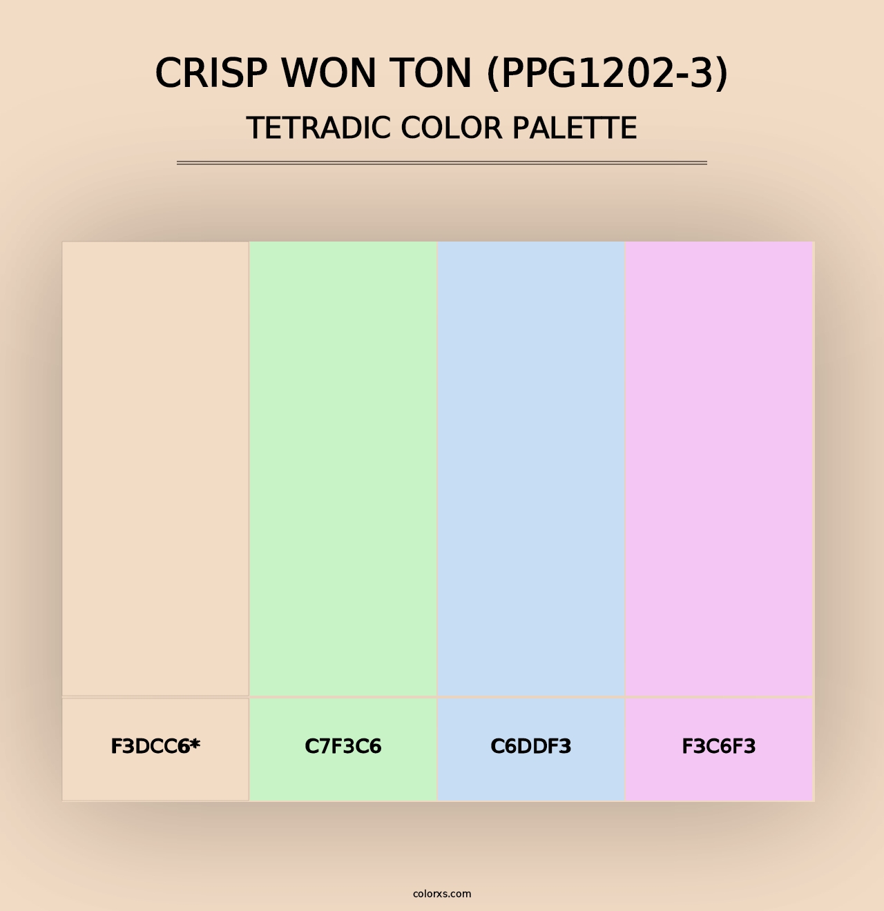 Crisp Won Ton (PPG1202-3) - Tetradic Color Palette