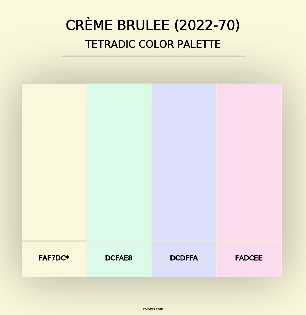 Crème Brulee (2022-70) - Tetradic Color Palette