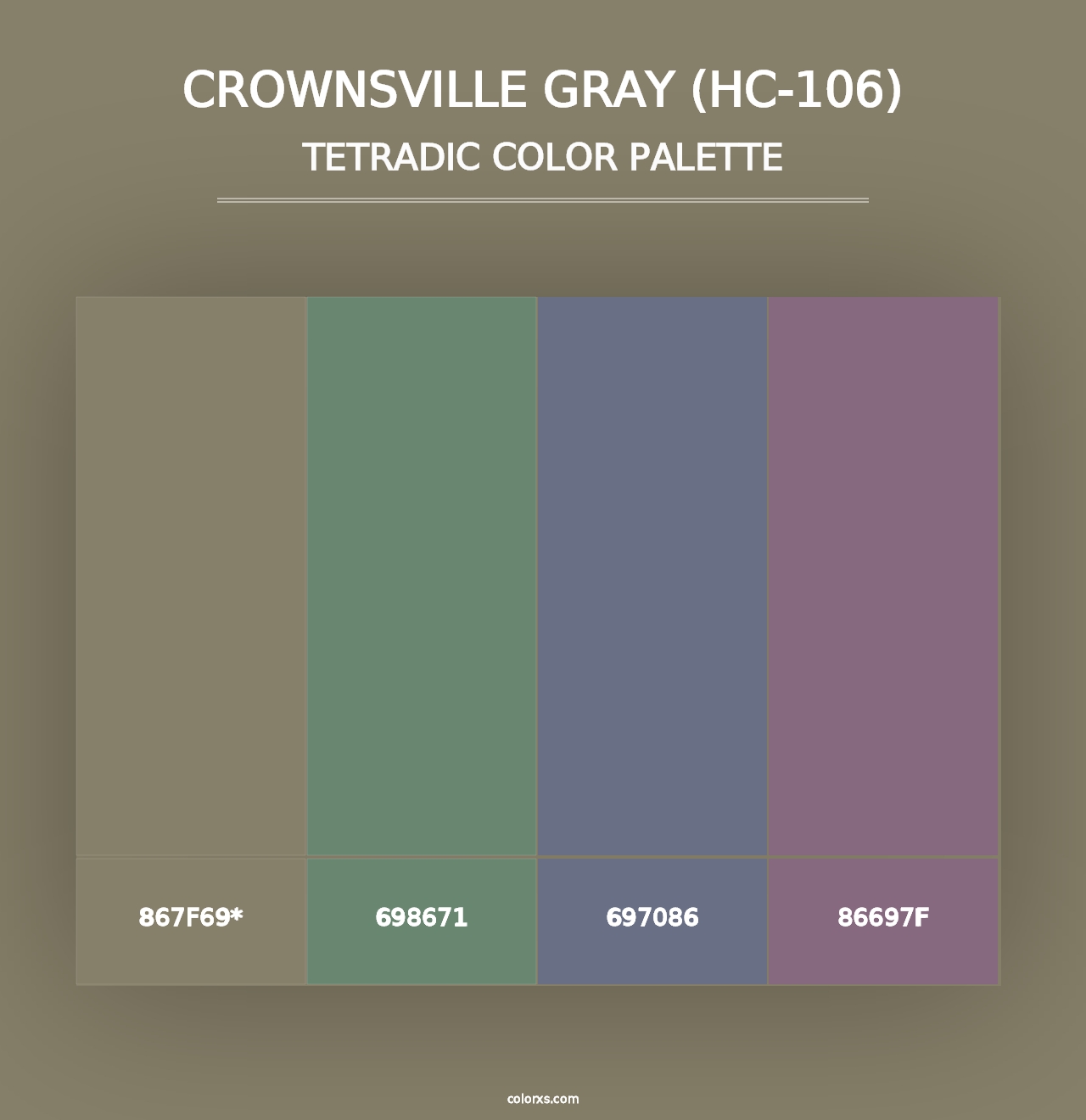 Crownsville Gray (HC-106) - Tetradic Color Palette