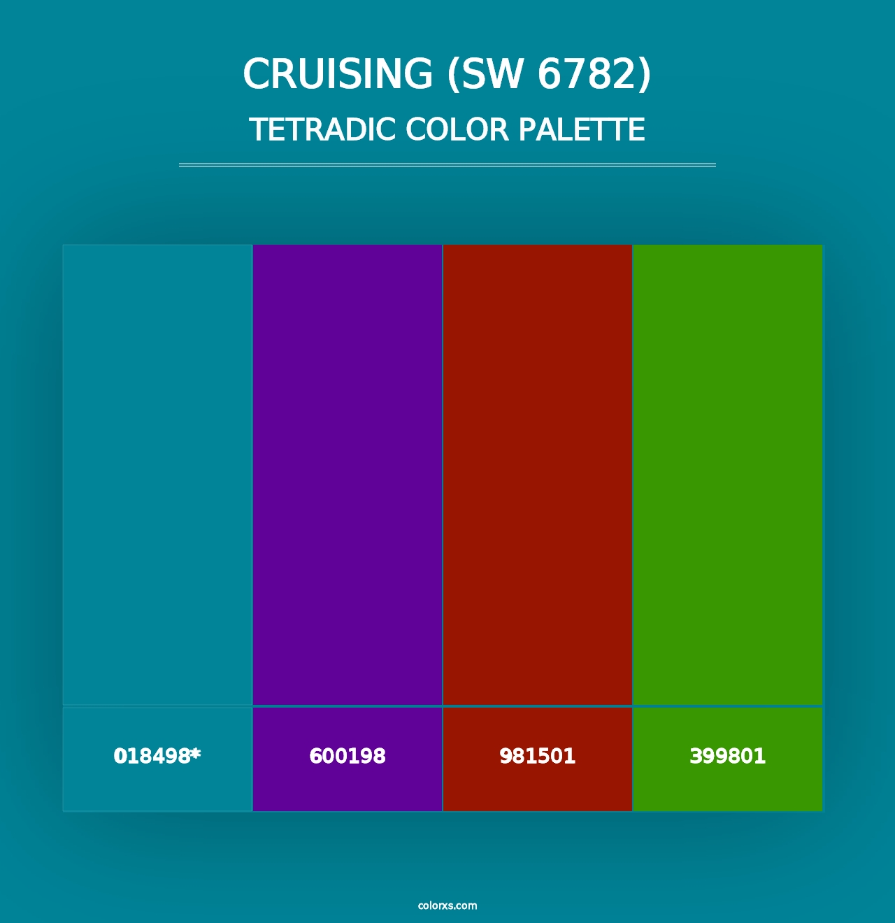 Cruising (SW 6782) - Tetradic Color Palette