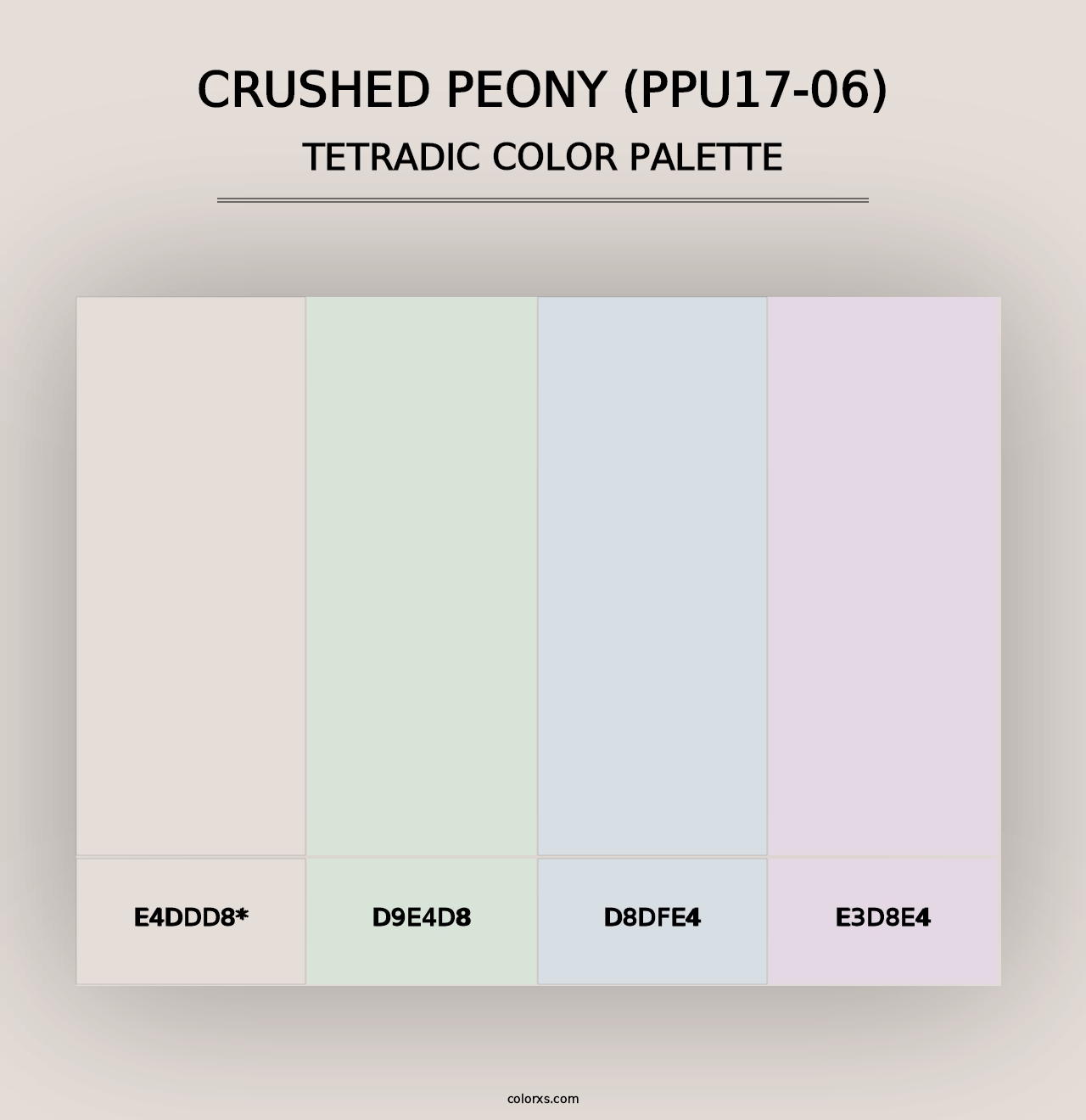 Crushed Peony (PPU17-06) - Tetradic Color Palette