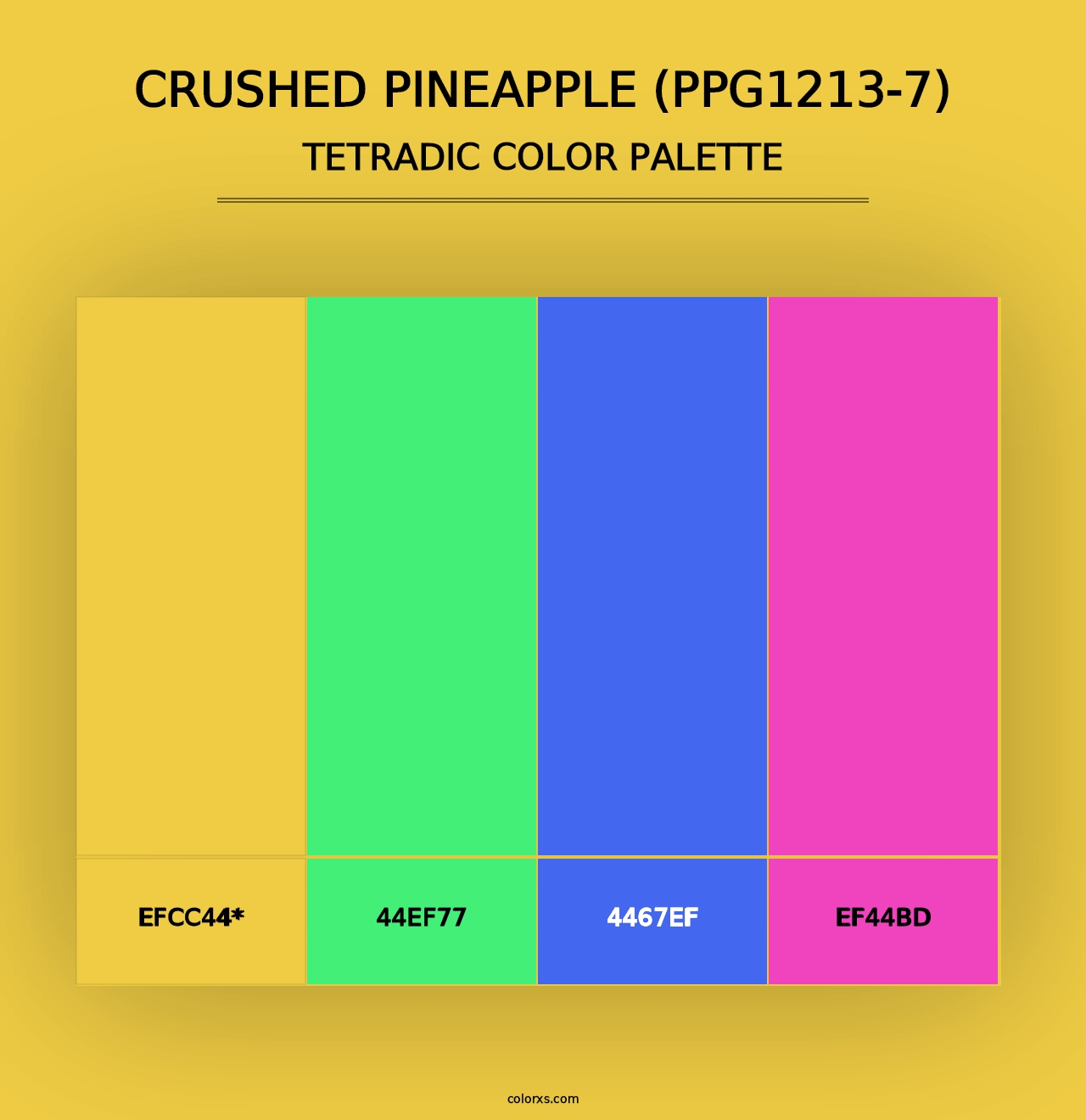 Crushed Pineapple (PPG1213-7) - Tetradic Color Palette