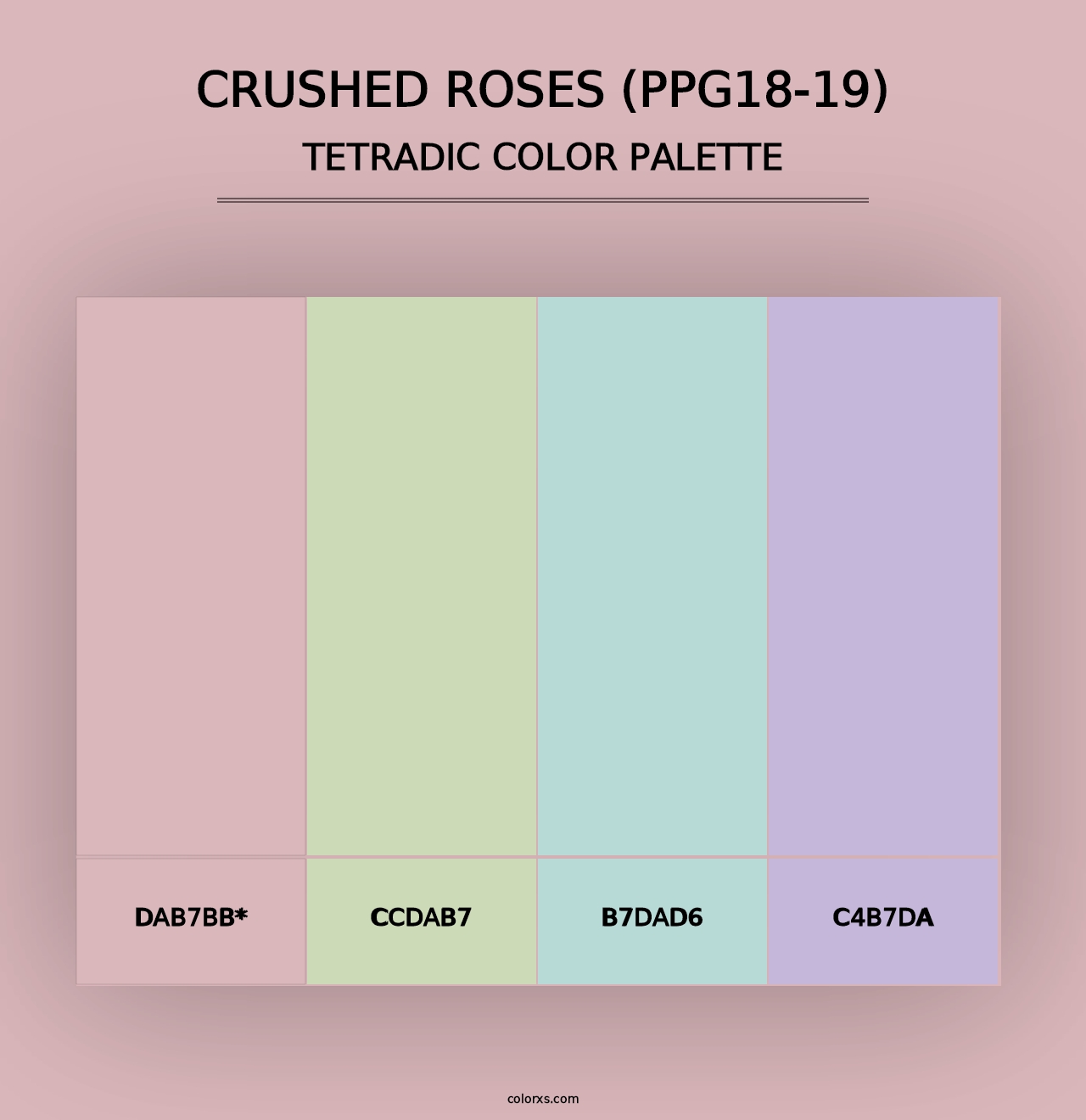 Crushed Roses (PPG18-19) - Tetradic Color Palette