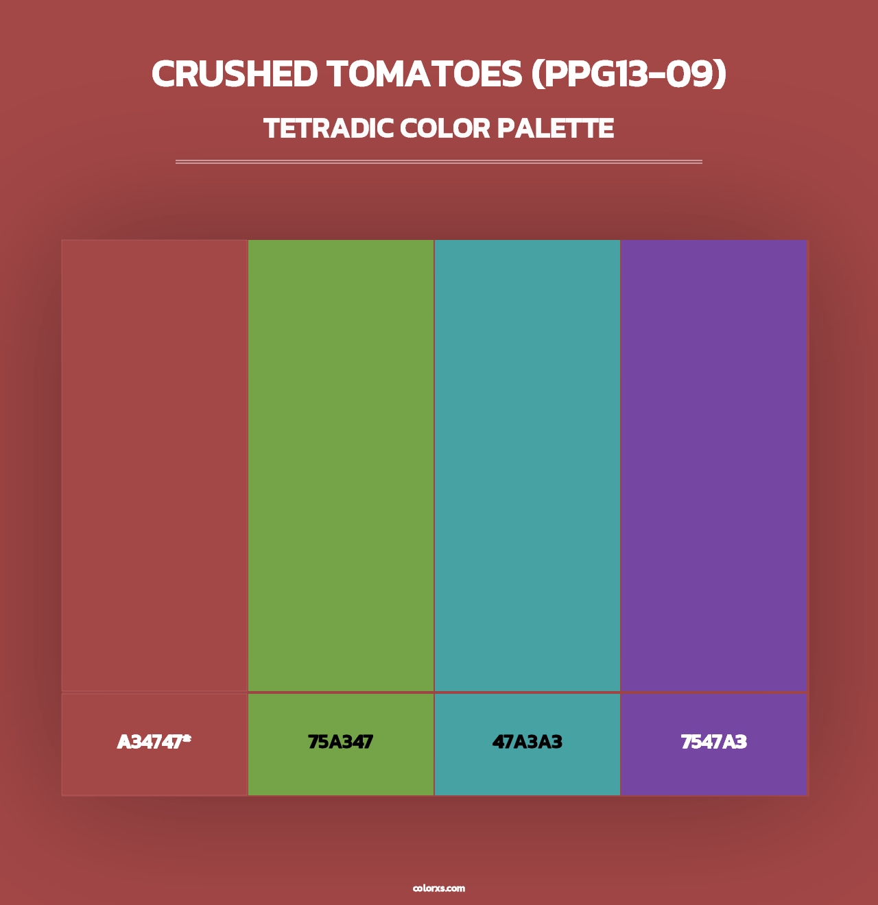 Crushed Tomatoes (PPG13-09) - Tetradic Color Palette