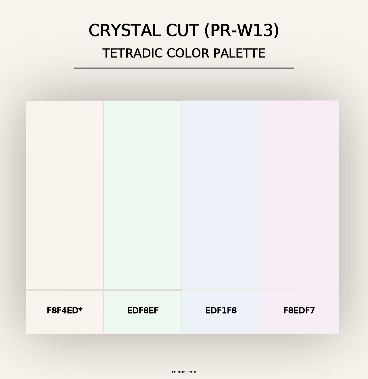 Crystal Cut (PR-W13) - Tetradic Color Palette