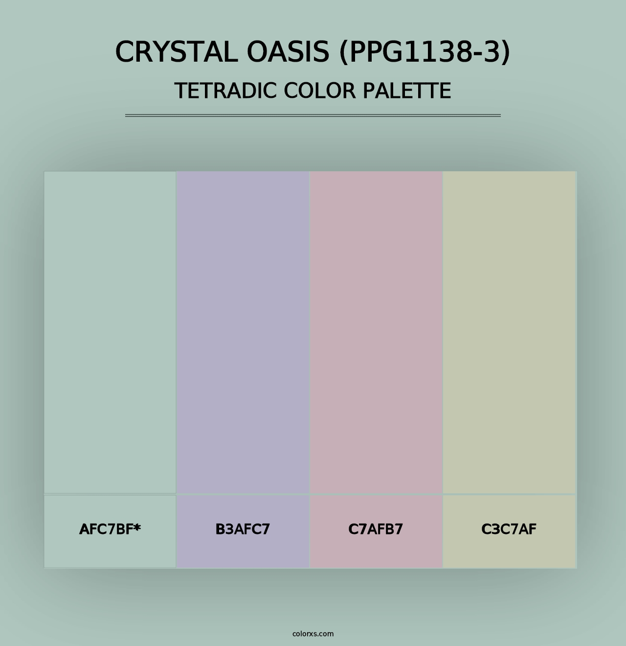 Crystal Oasis (PPG1138-3) - Tetradic Color Palette