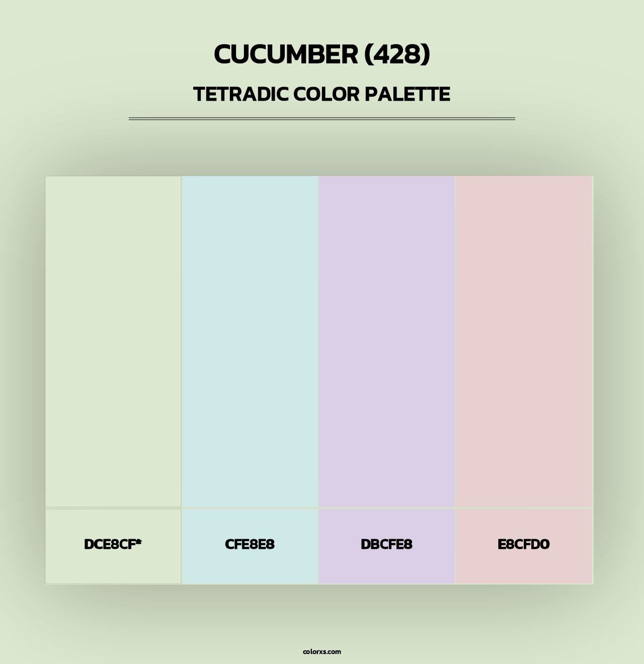 Cucumber (428) - Tetradic Color Palette