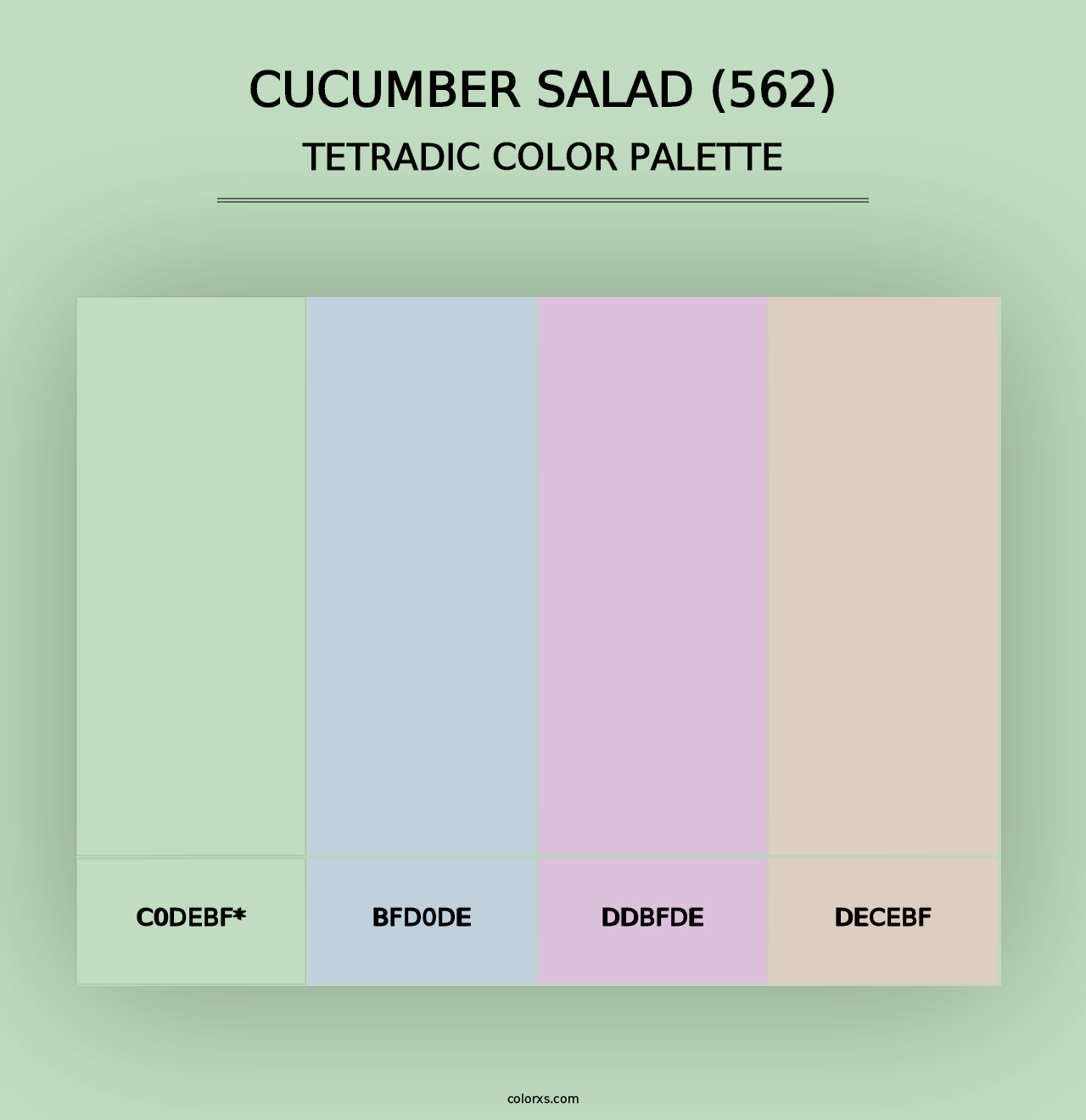 Cucumber Salad (562) - Tetradic Color Palette