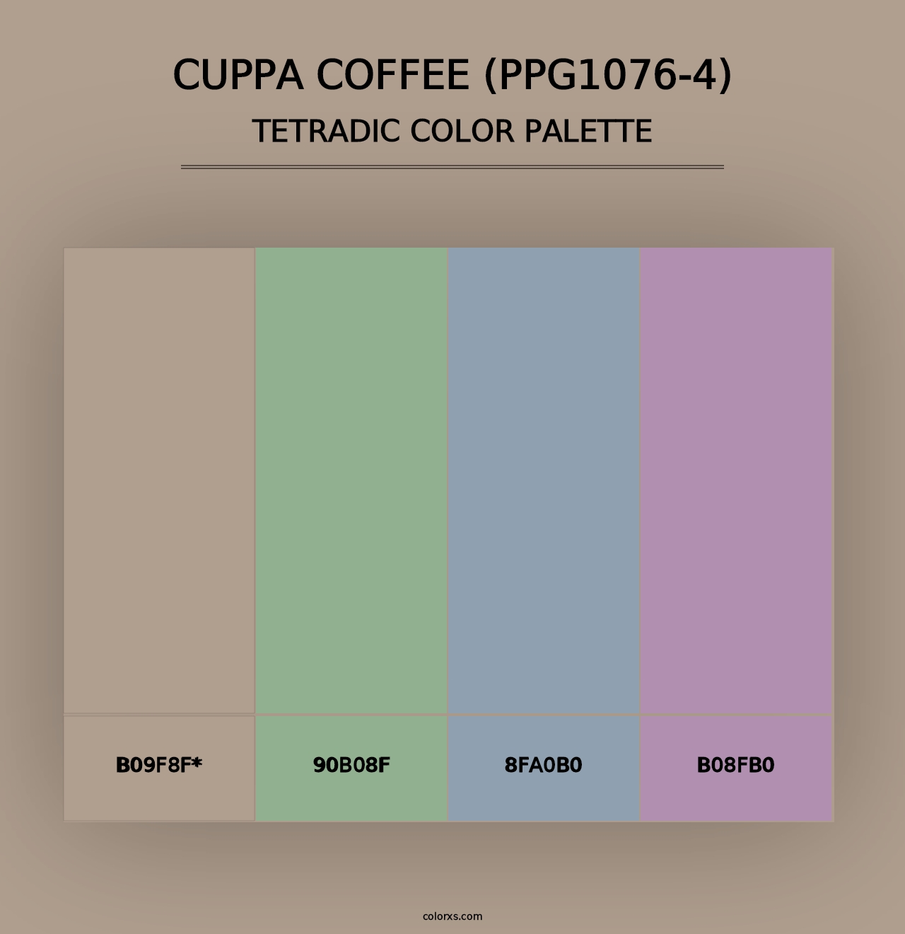 Cuppa Coffee (PPG1076-4) - Tetradic Color Palette