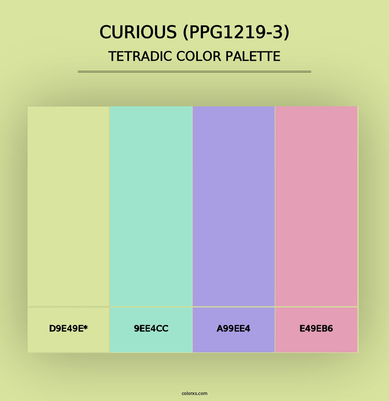 Curious (PPG1219-3) - Tetradic Color Palette