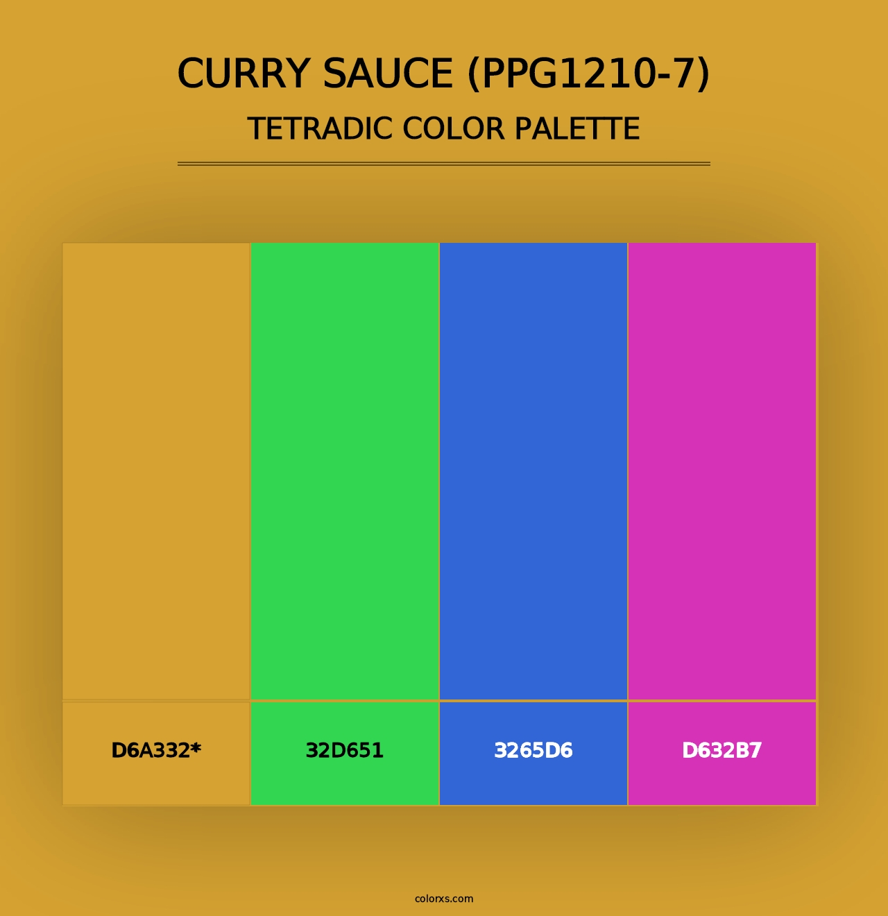 Curry Sauce (PPG1210-7) - Tetradic Color Palette