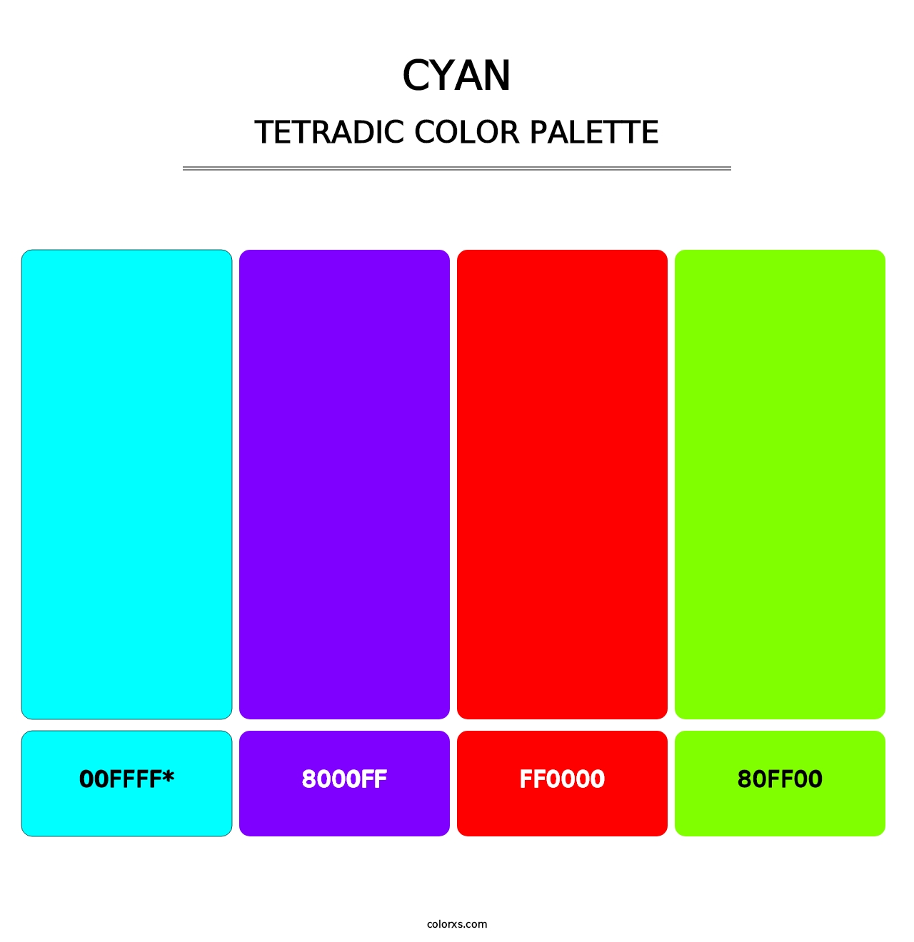 Cyan - Tetradic Color Palette