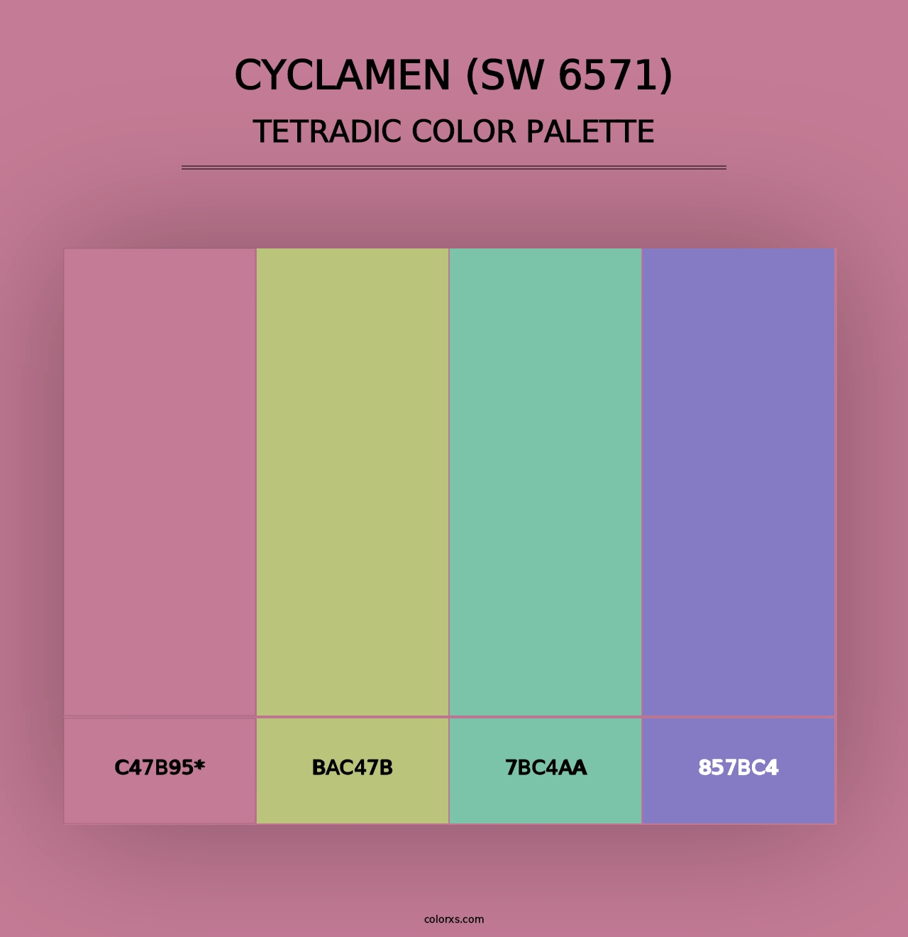 Cyclamen (SW 6571) - Tetradic Color Palette