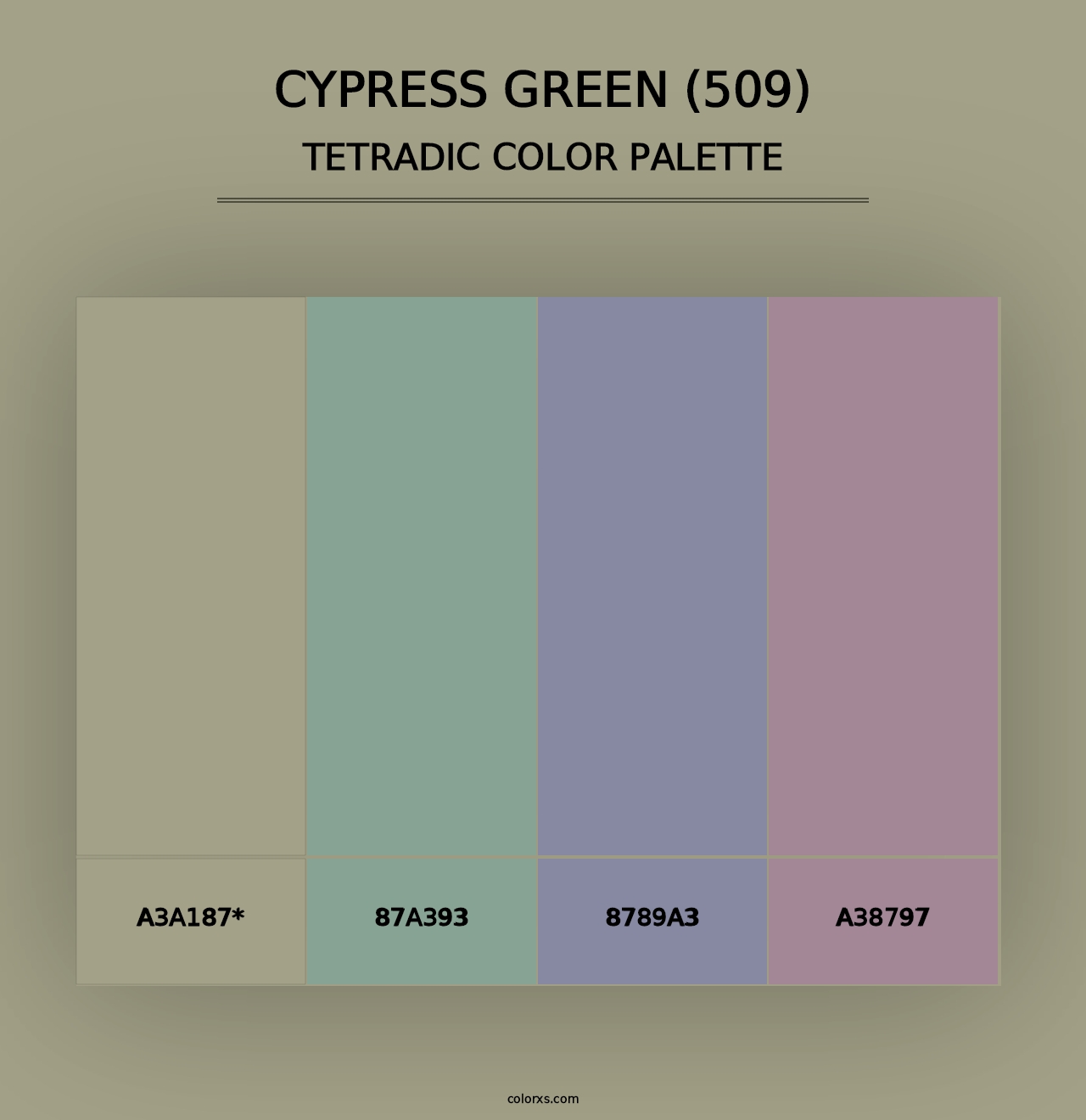 Cypress Green (509) - Tetradic Color Palette