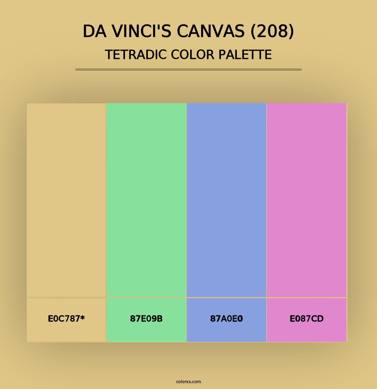 Da Vinci's Canvas (208) - Tetradic Color Palette