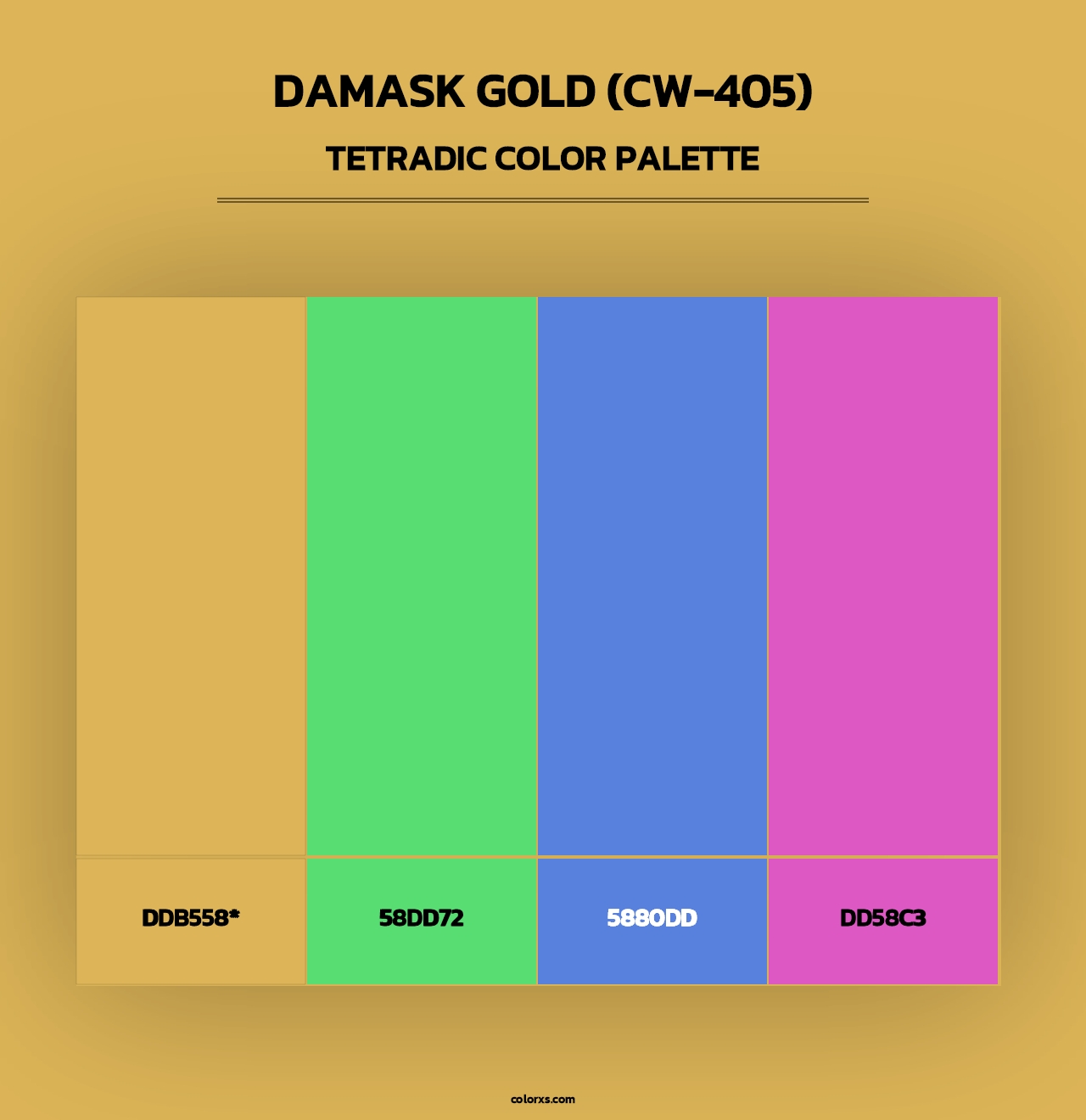 Damask Gold (CW-405) - Tetradic Color Palette