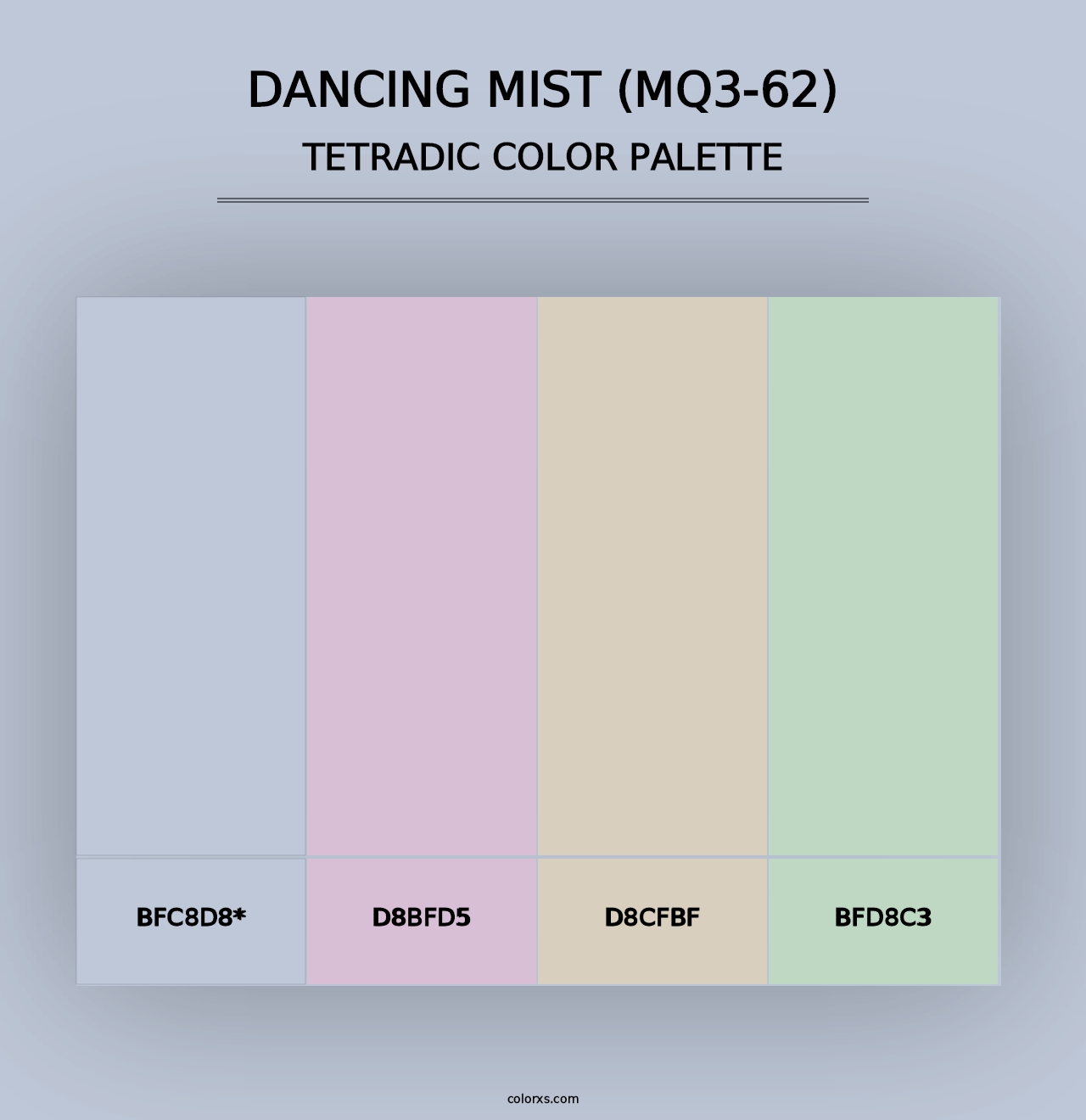 Dancing Mist (MQ3-62) - Tetradic Color Palette