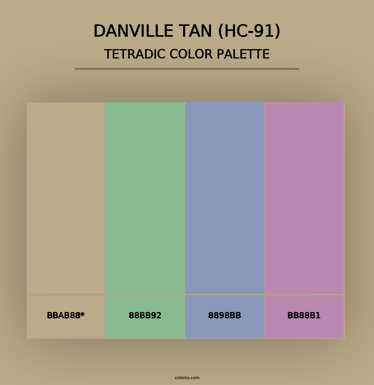 Danville Tan (HC-91) - Tetradic Color Palette