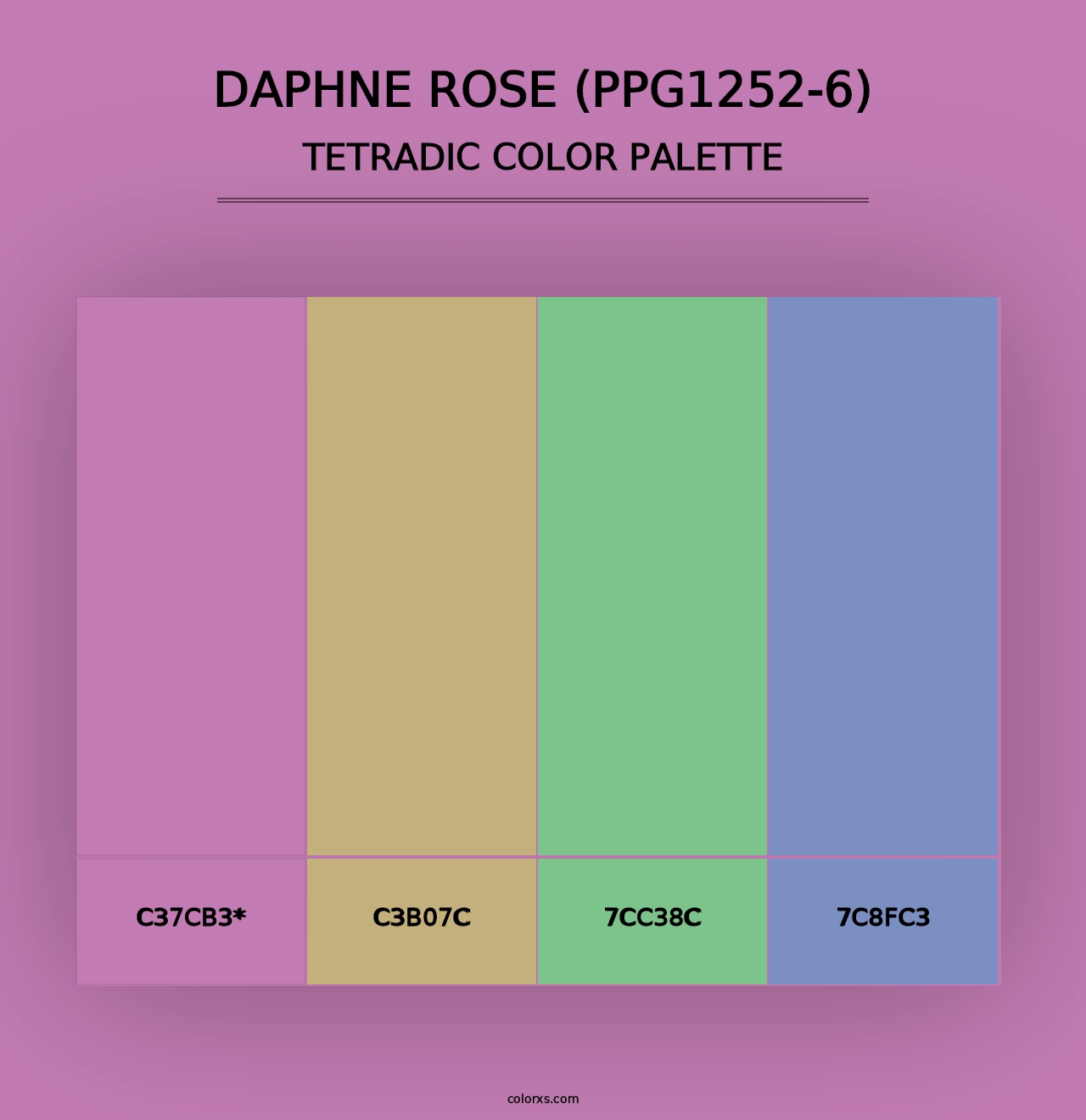 Daphne Rose (PPG1252-6) - Tetradic Color Palette