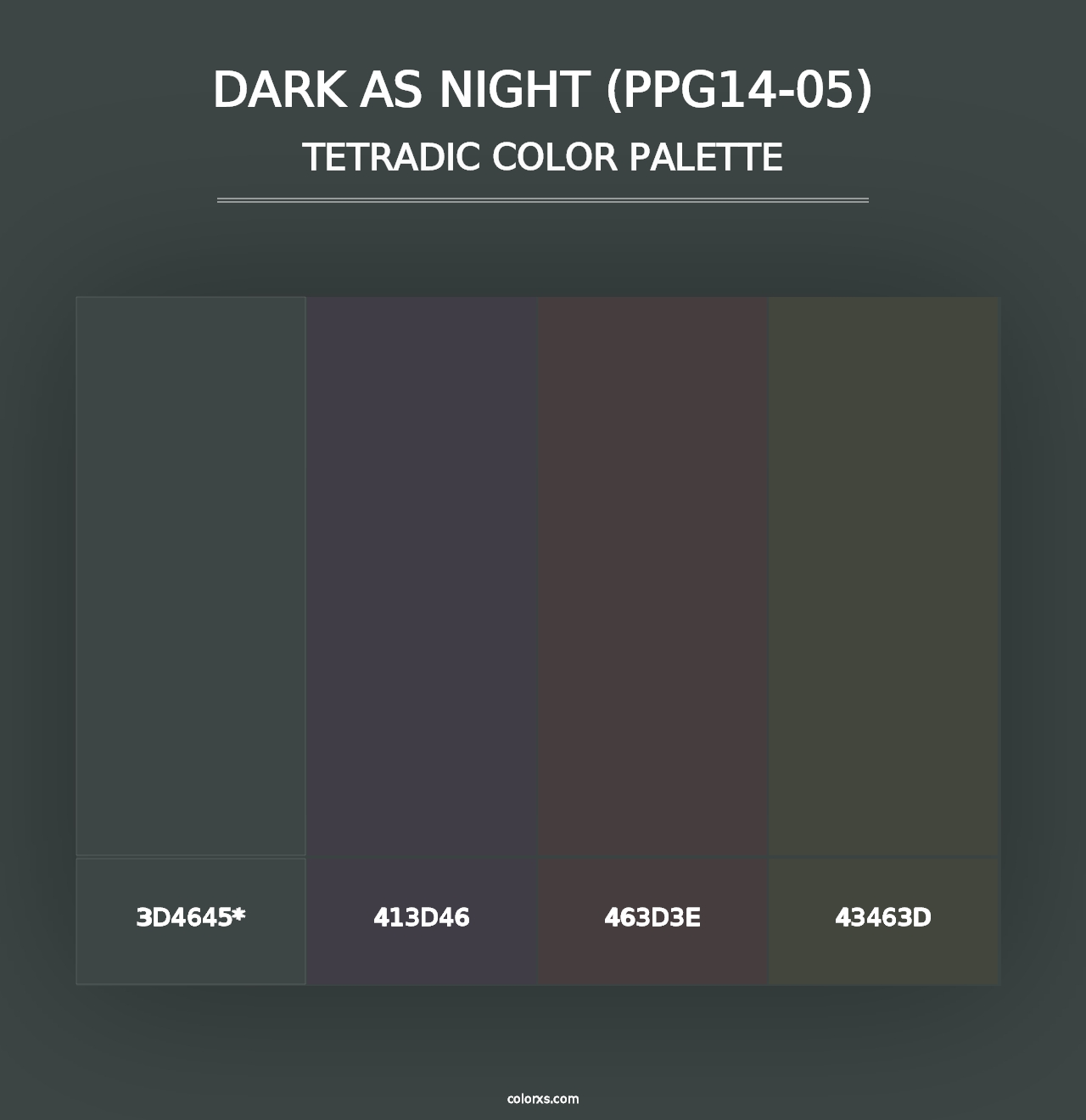 Dark As Night (PPG14-05) - Tetradic Color Palette