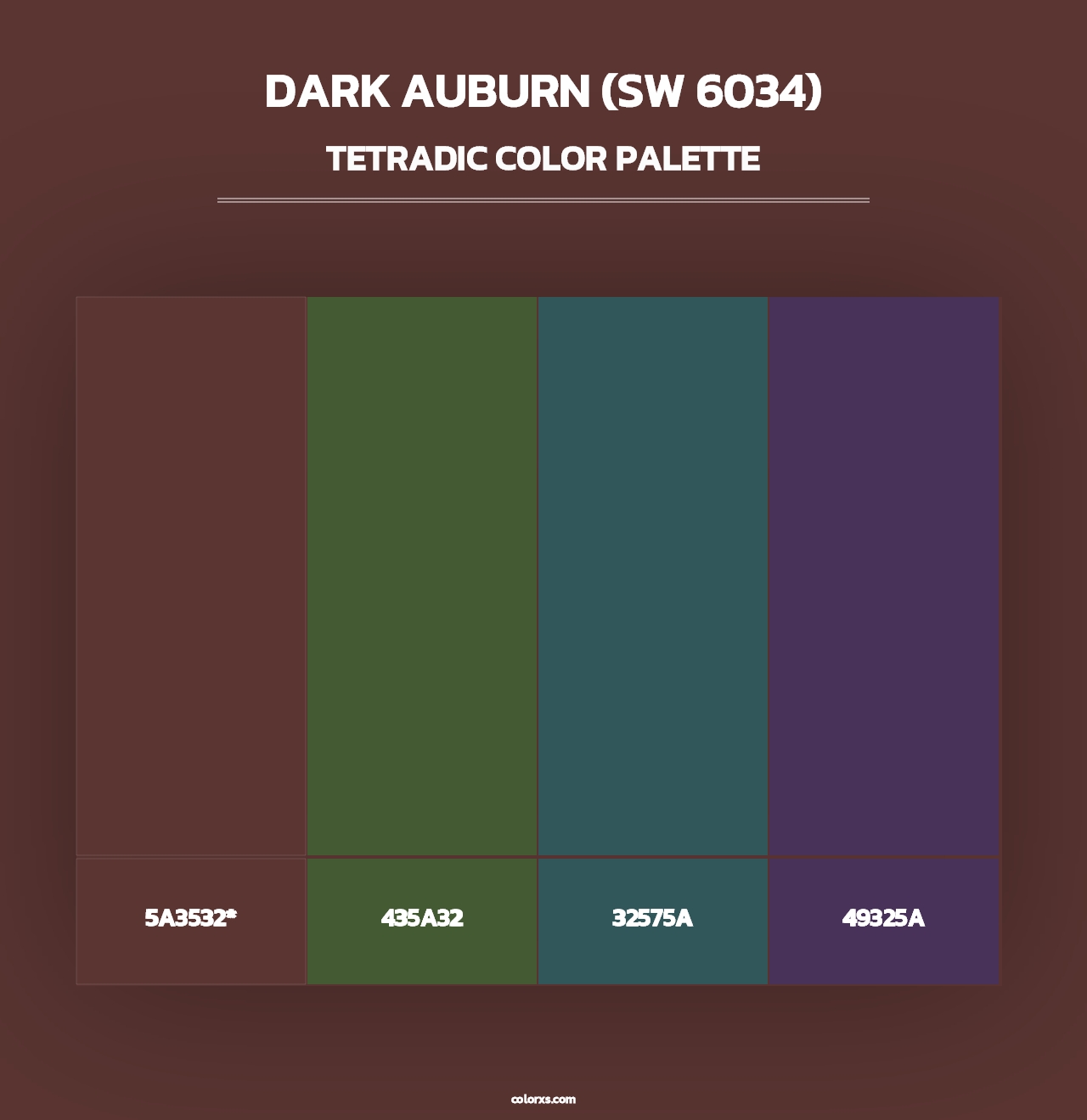 Dark Auburn (SW 6034) - Tetradic Color Palette