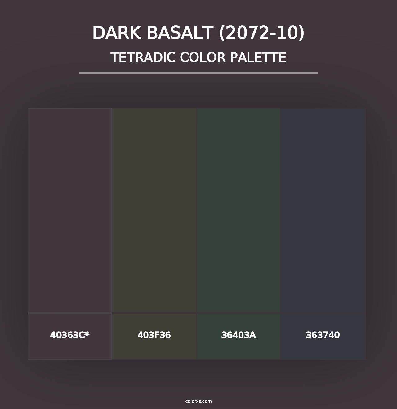 Dark Basalt (2072-10) - Tetradic Color Palette