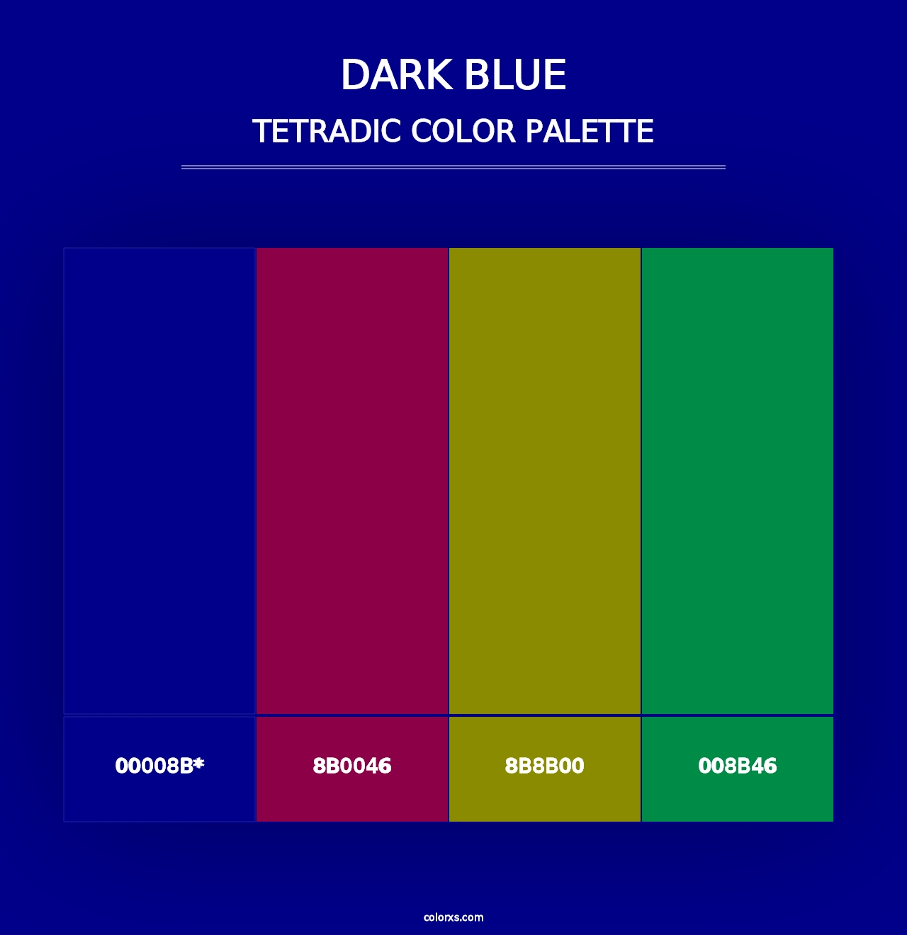 Dark Blue - Tetradic Color Palette