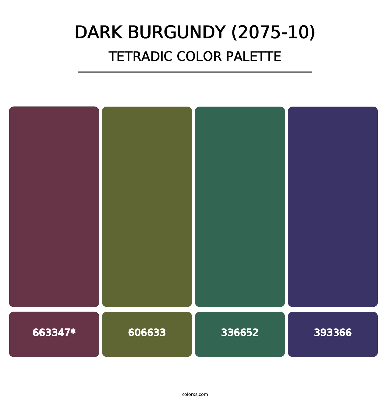 Dark Burgundy (2075-10) - Tetradic Color Palette