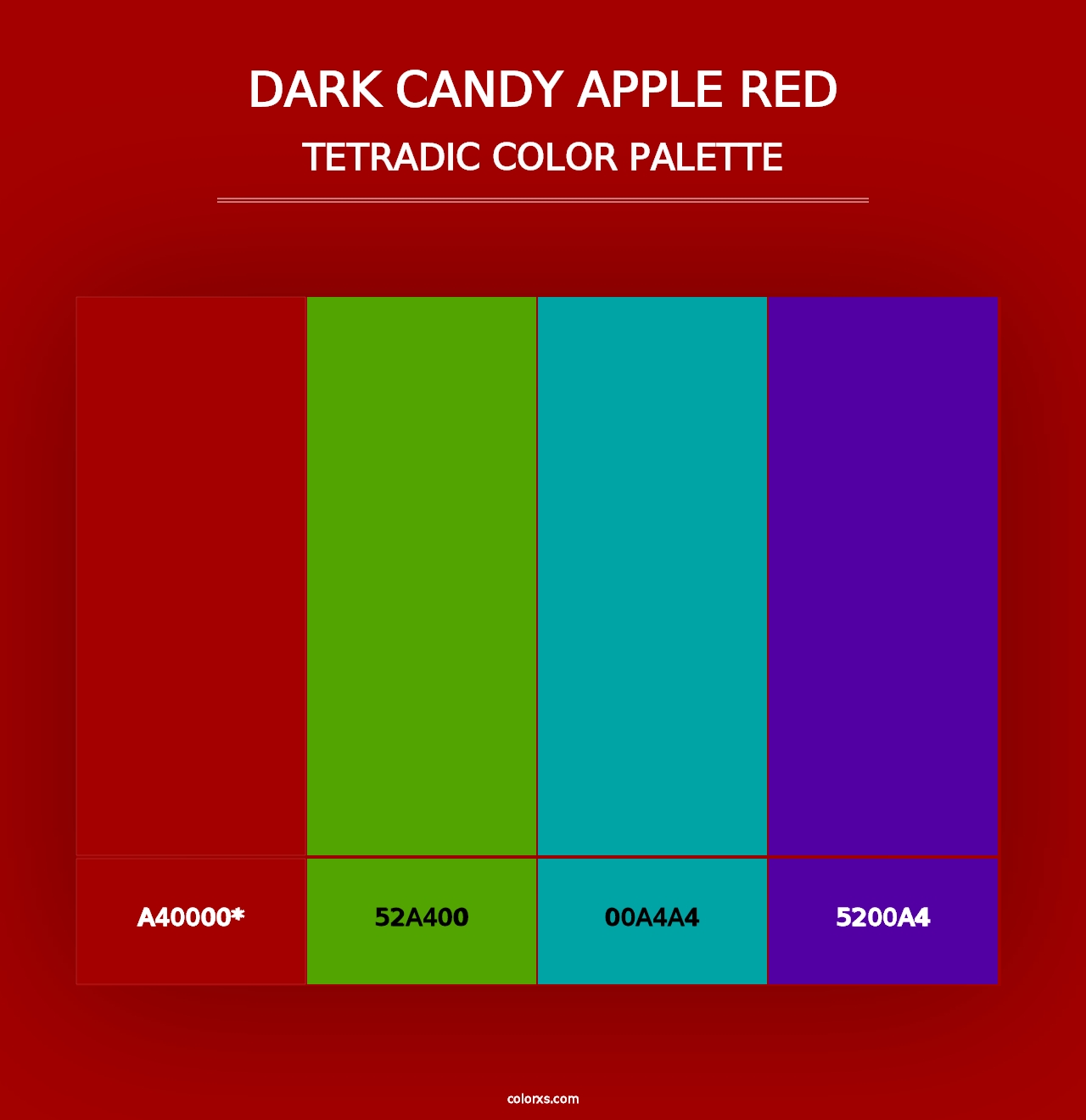 Dark Candy Apple Red - Tetradic Color Palette