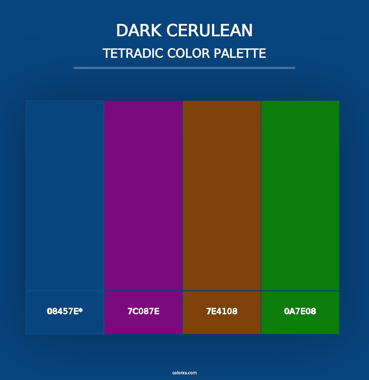 Dark Cerulean - Tetradic Color Palette